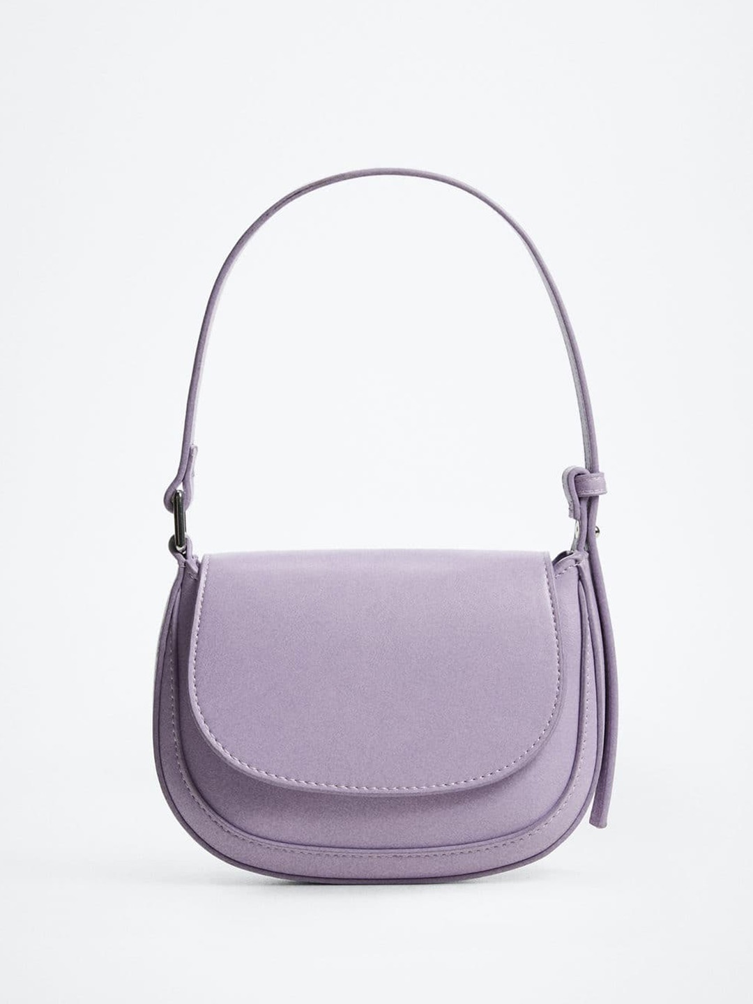 

MANGO Women Lavender Solid Structured Shoulder Bag