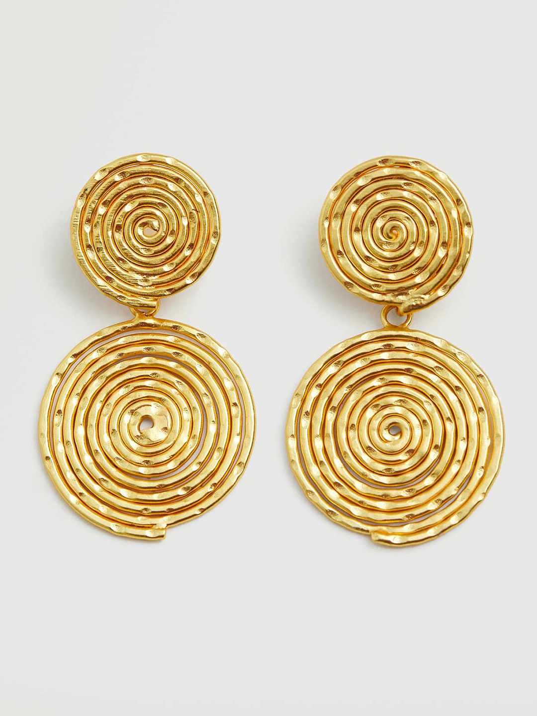 

MANGO Gold-Toned Spiral Drop Earrings