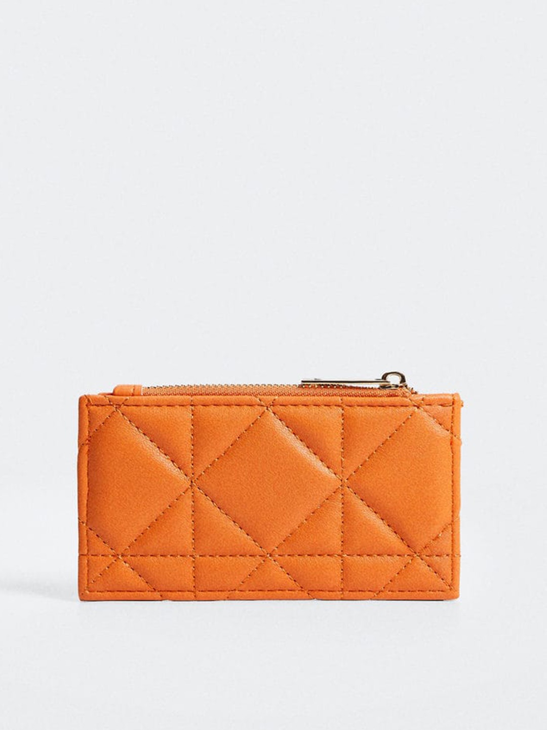 

MANGO Women Orange Quilted Card Holder