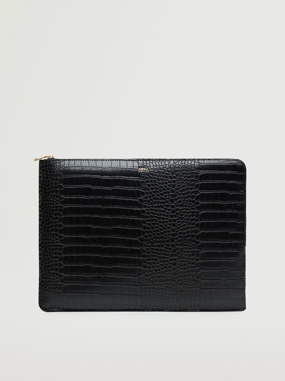 

MANGO Women Black Croc Textured Laptop Sleeve