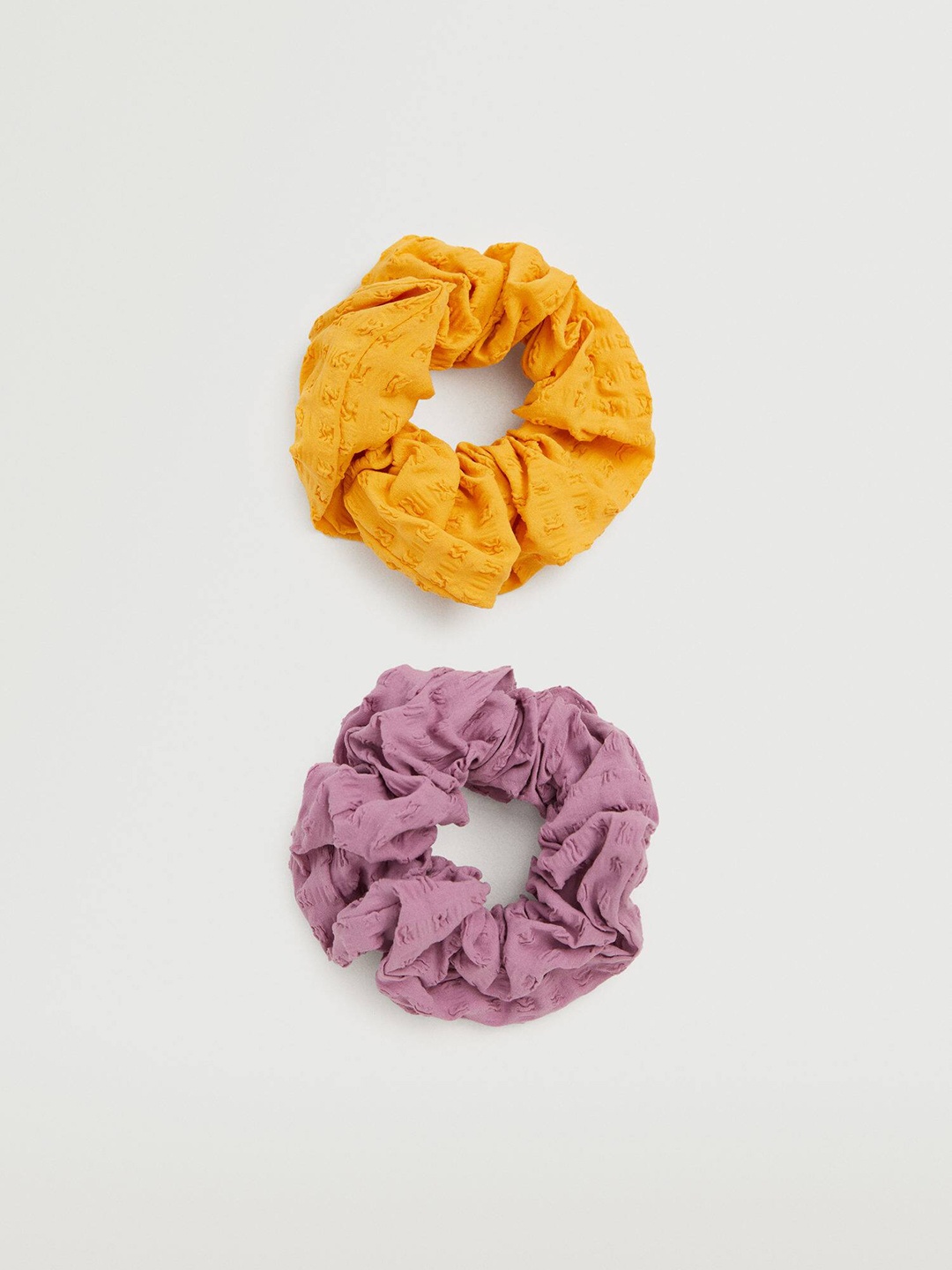 

MANGO Women Set of 2 Ponytail Holders, Mustard