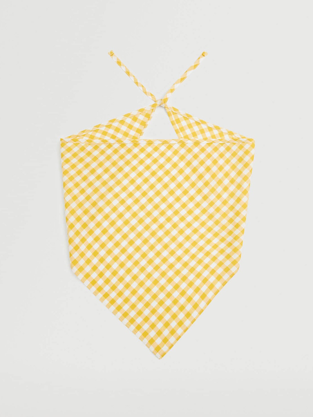 

MANGO Women Yellow & White Checked Scarf