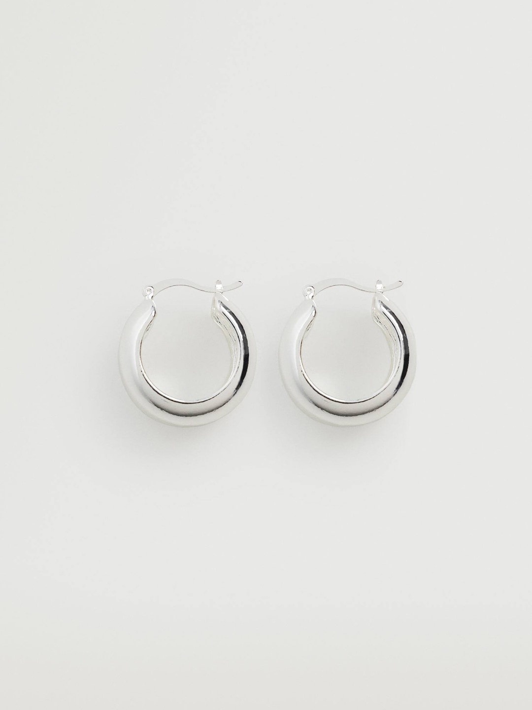 

MANGO Circular Hoop Earrings, Silver