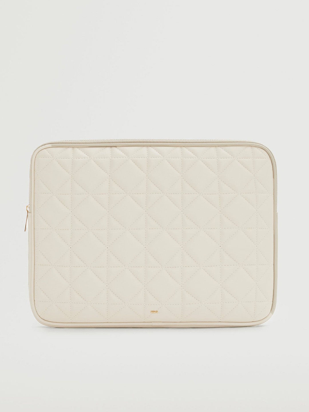 

MANGO Women Cream-Coloured Quilted Padded Laptop Sleeve 13 Inches