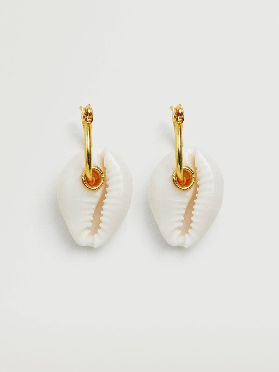 

MANGO Contemporary Shell Drop Earrings, Gold