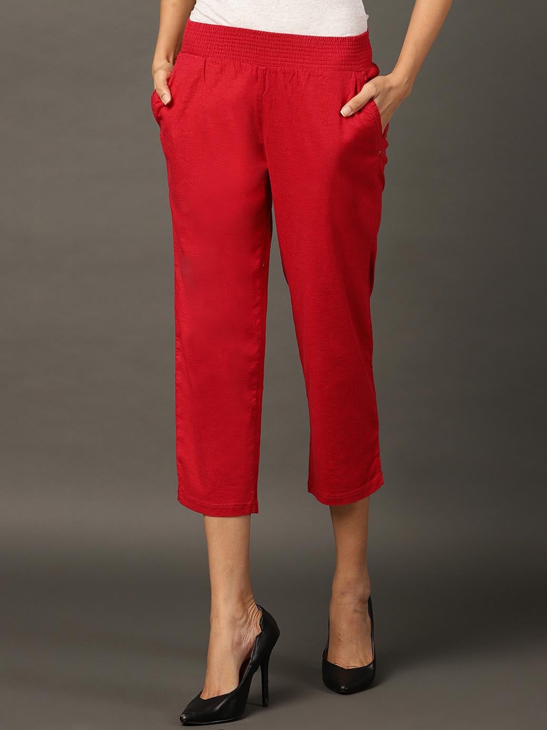 

Lakshita Women Red Cotton Capris