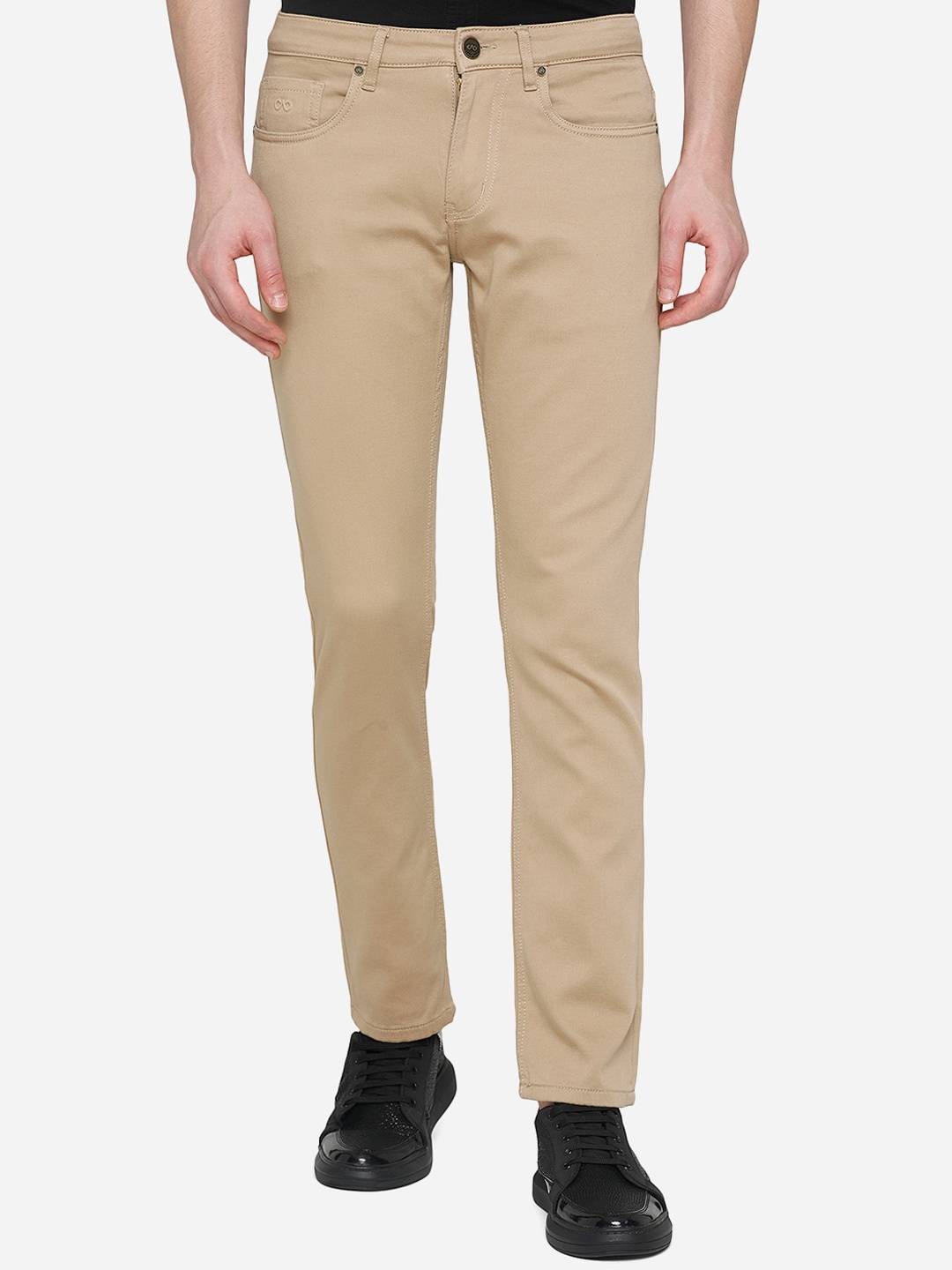 

JADE BLUE Men Beige Slim Fit Stretchable Jeans