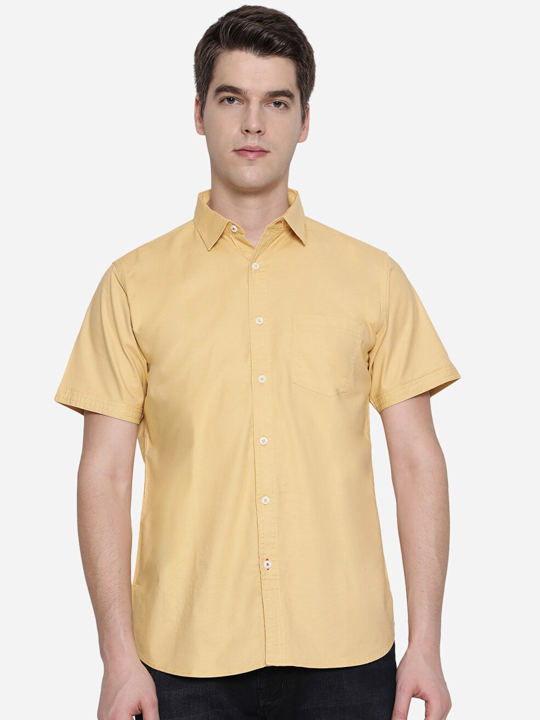 

JADE BLUE Men Yellow Slim Fit Casual Shirt