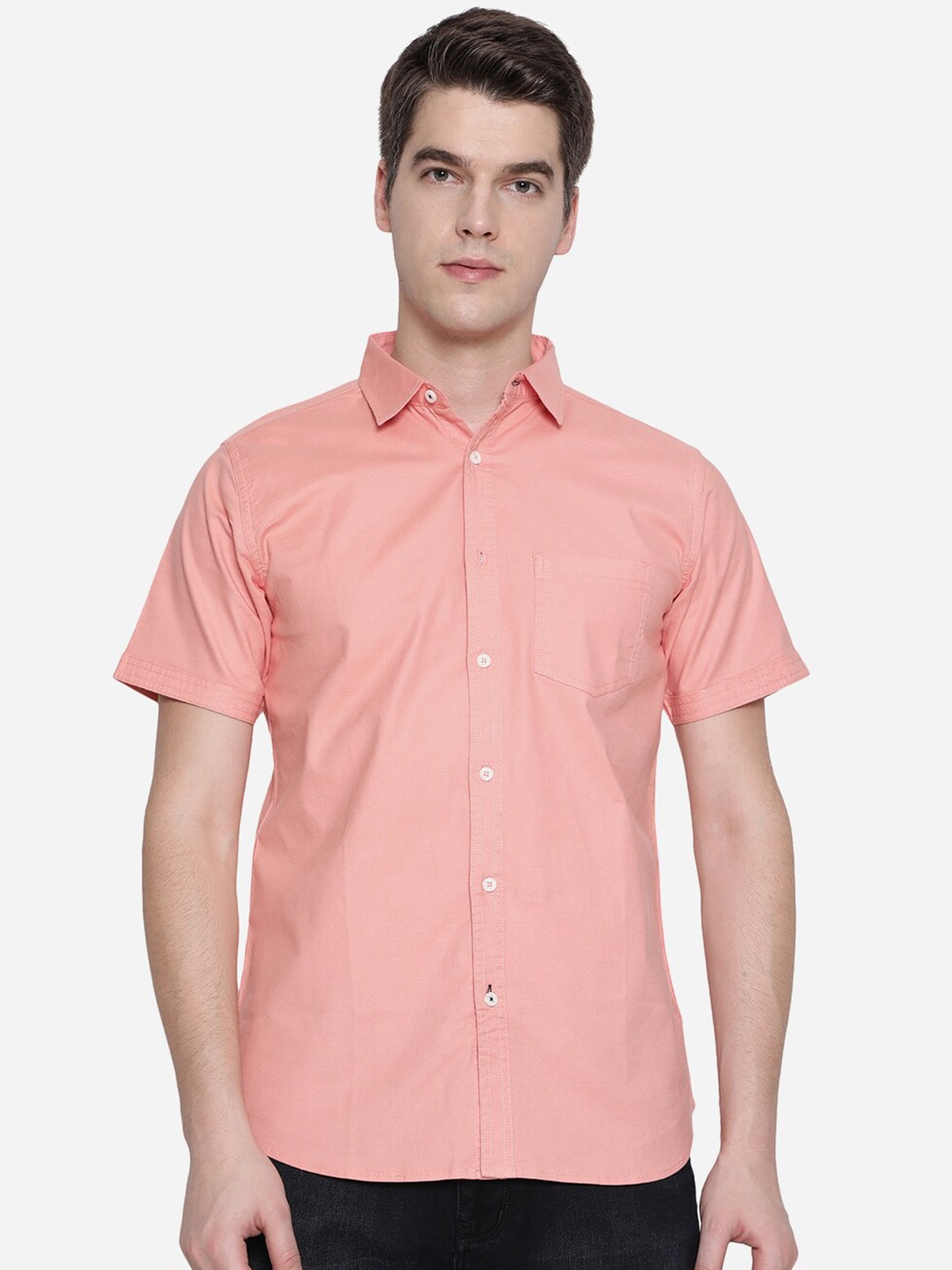

JADE BLUE Men Pink Slim Fit Casual Shirt