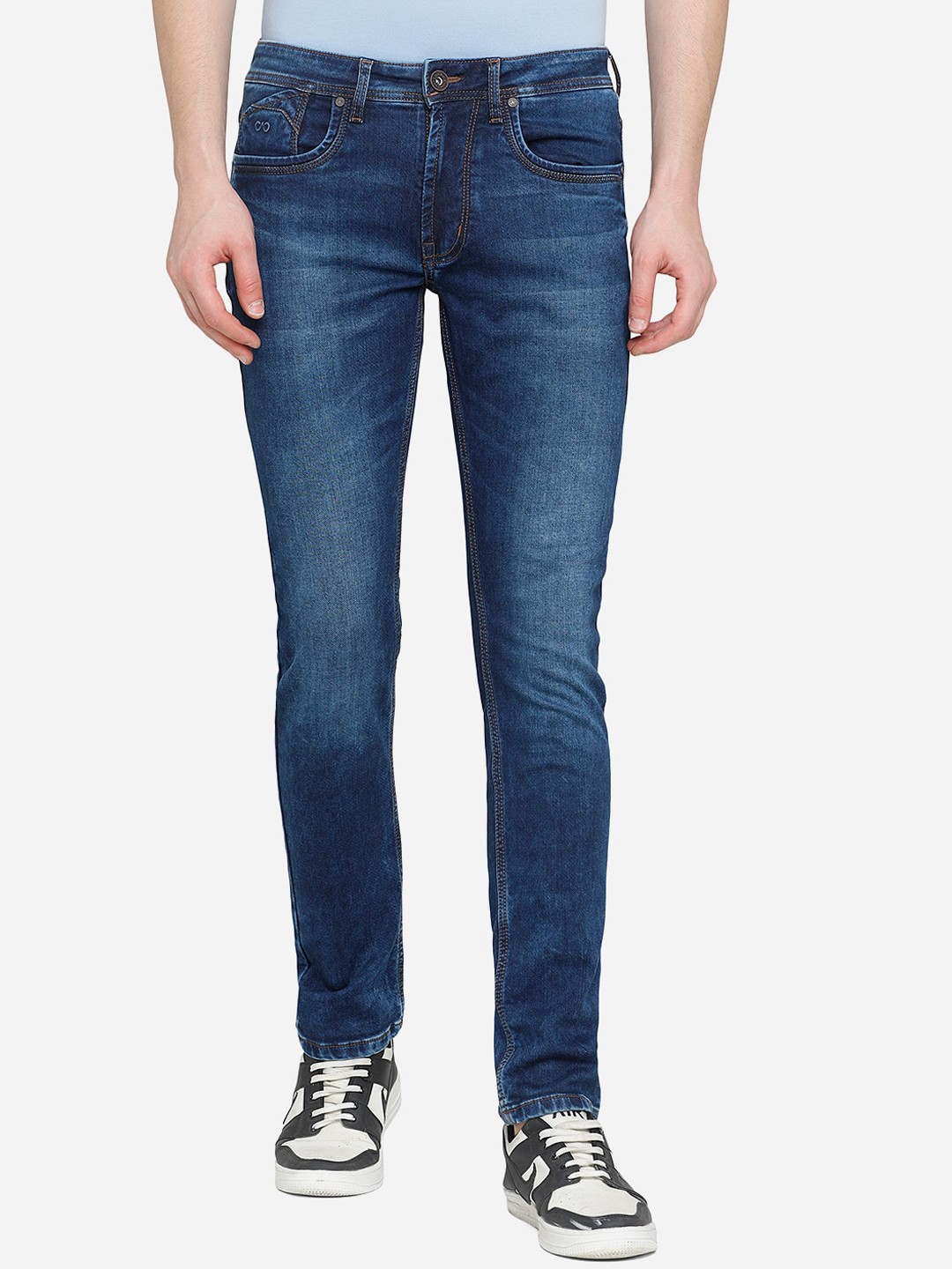 

JADE BLUE Men Blue Slim Fit Heavy Fade Stretchable Jeans