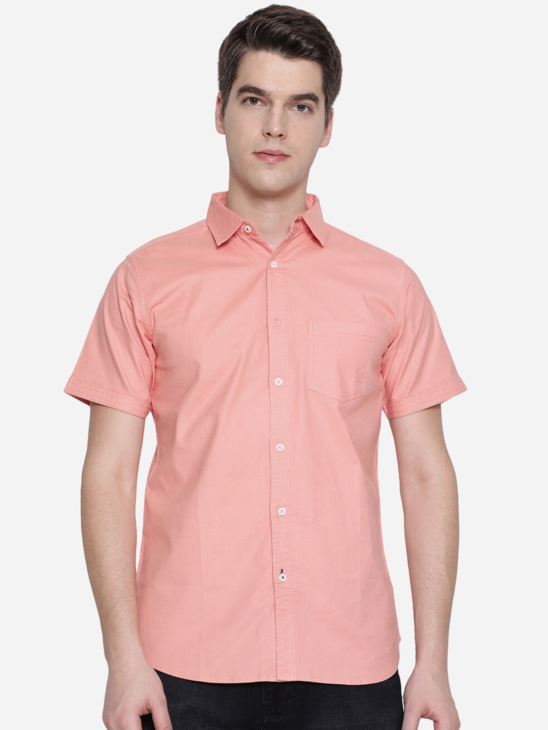 

JADE BLUE Men Pink Slim Fit Casual Shirt