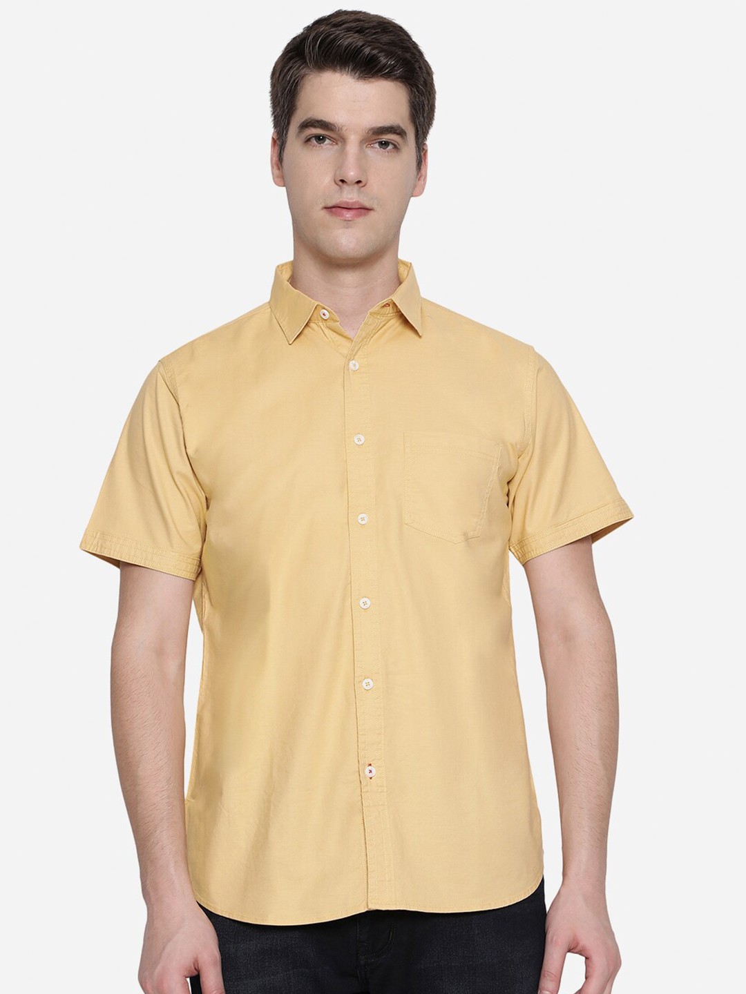 

JADE BLUE Men Yellow Slim Fit Casual Shirt