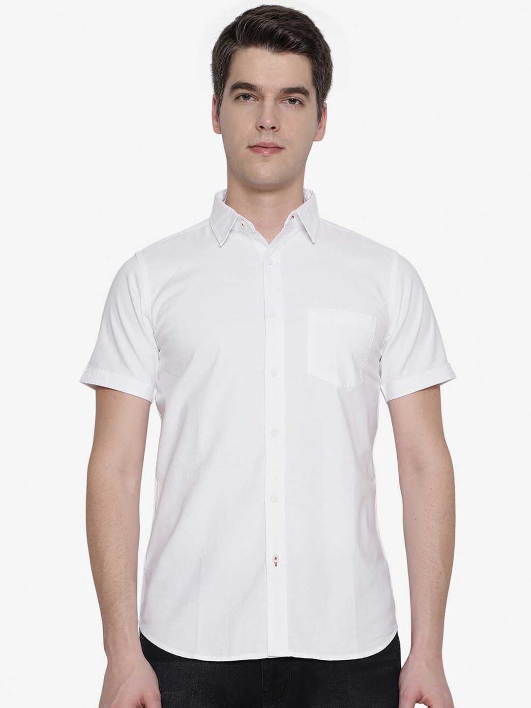 

JADE BLUE Men White Slim Fit Casual Shirt