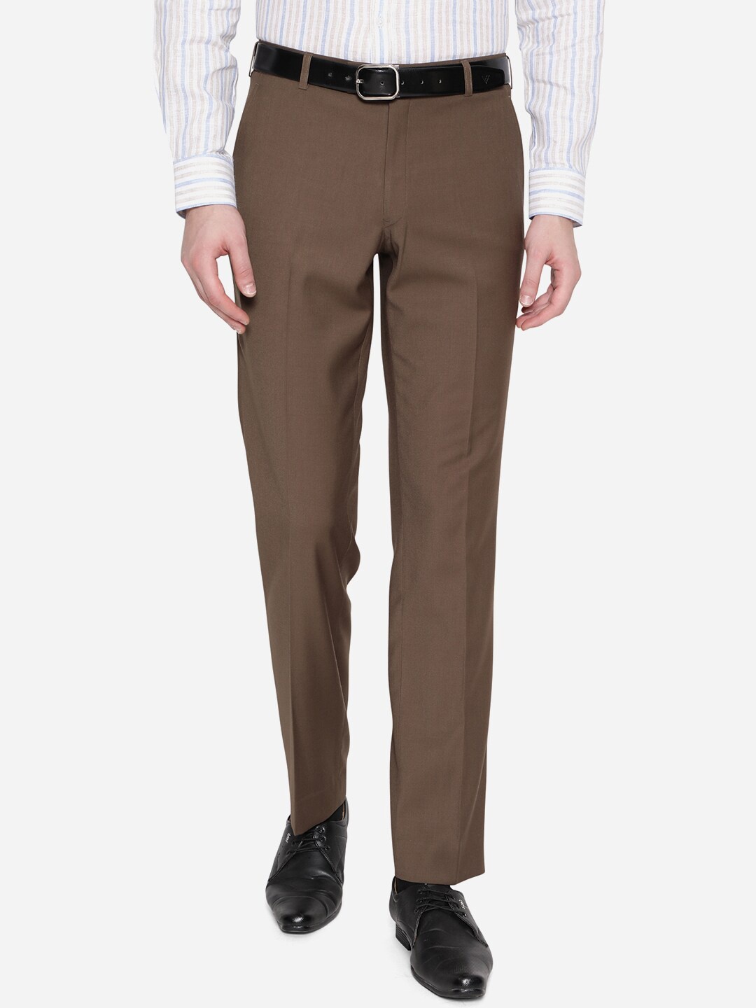 

JADE BLUE Men Brown Trousers