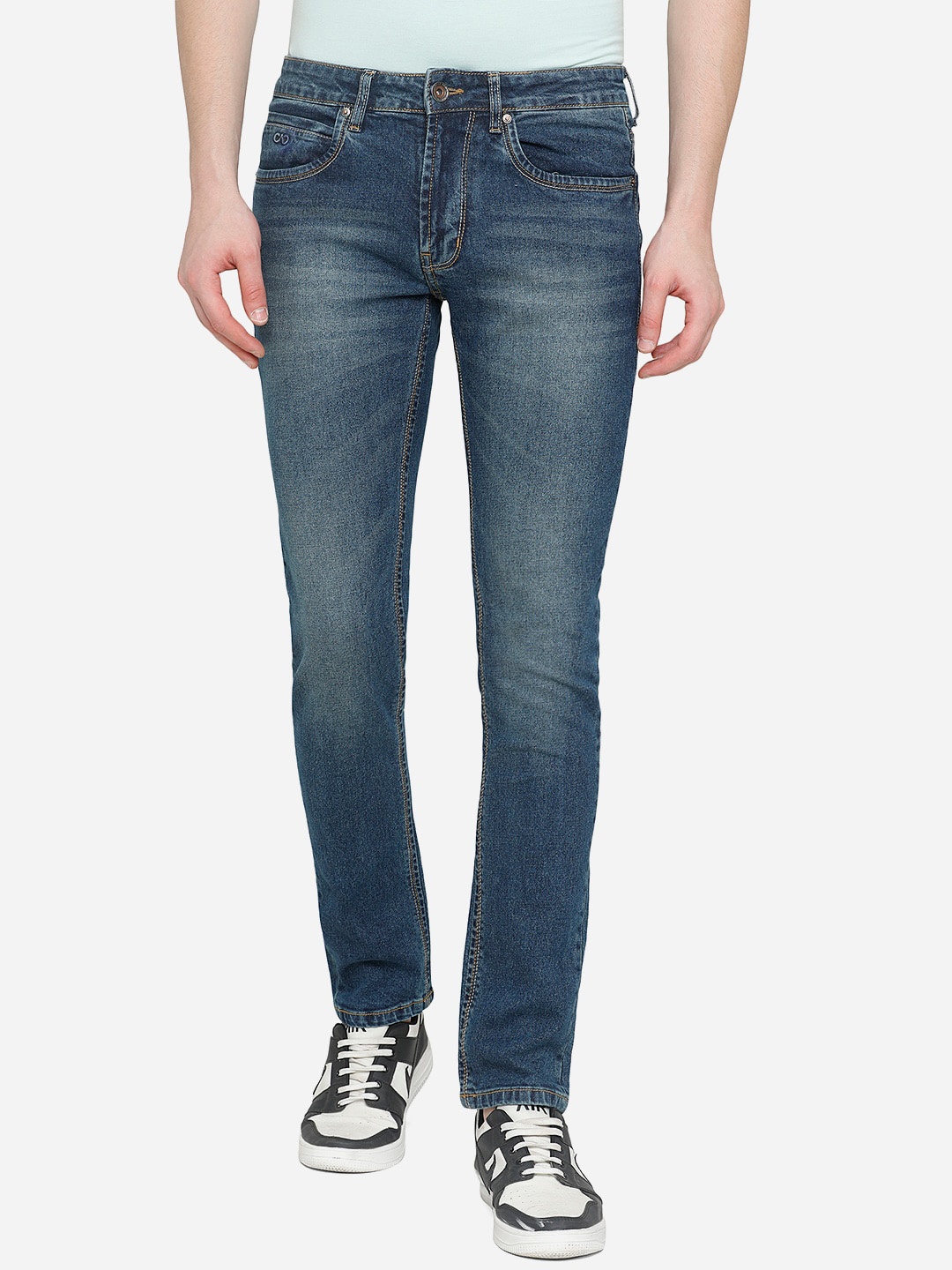 

JADE BLUE Men Blue Slim Fit Heavy Fade Stretchable Jeans