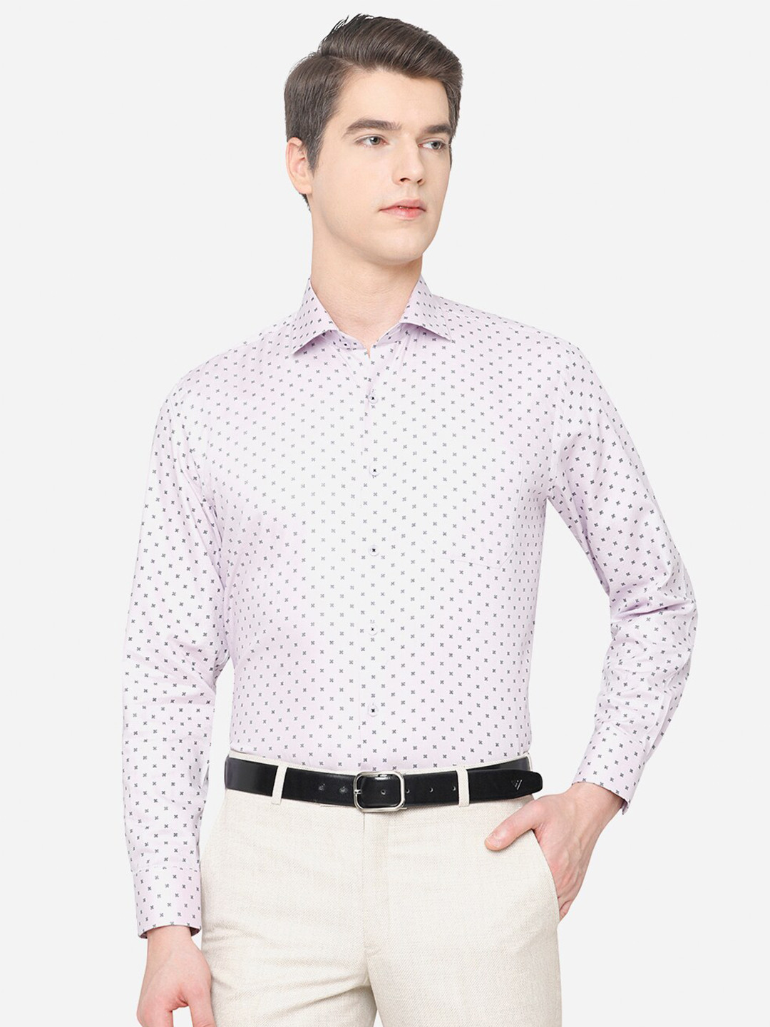 

JADE BLUE Men Pink Printed Formal Shirt