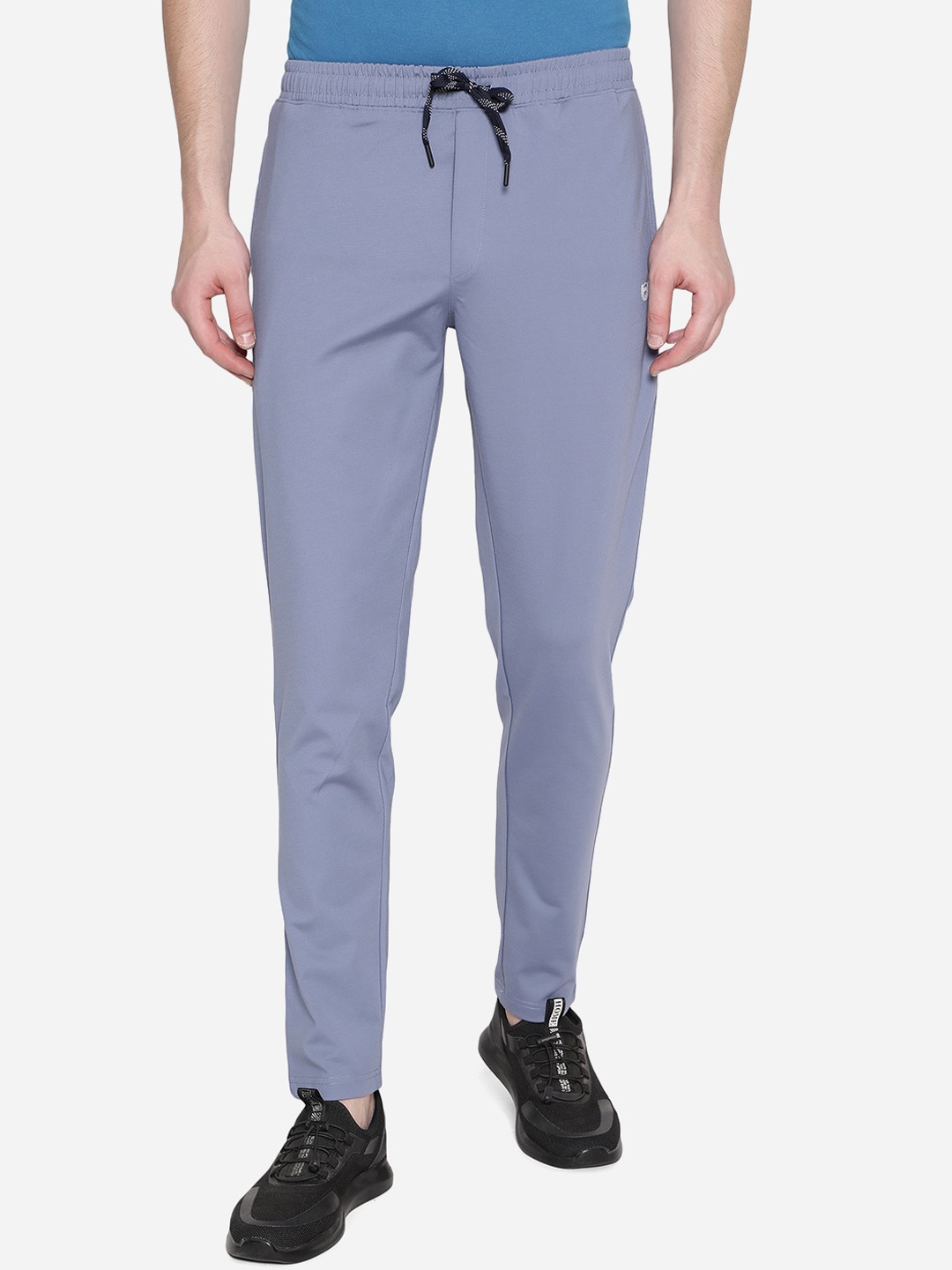 

JADE BLUE Men Blue Solid Slim Fit Cotton Track Pants