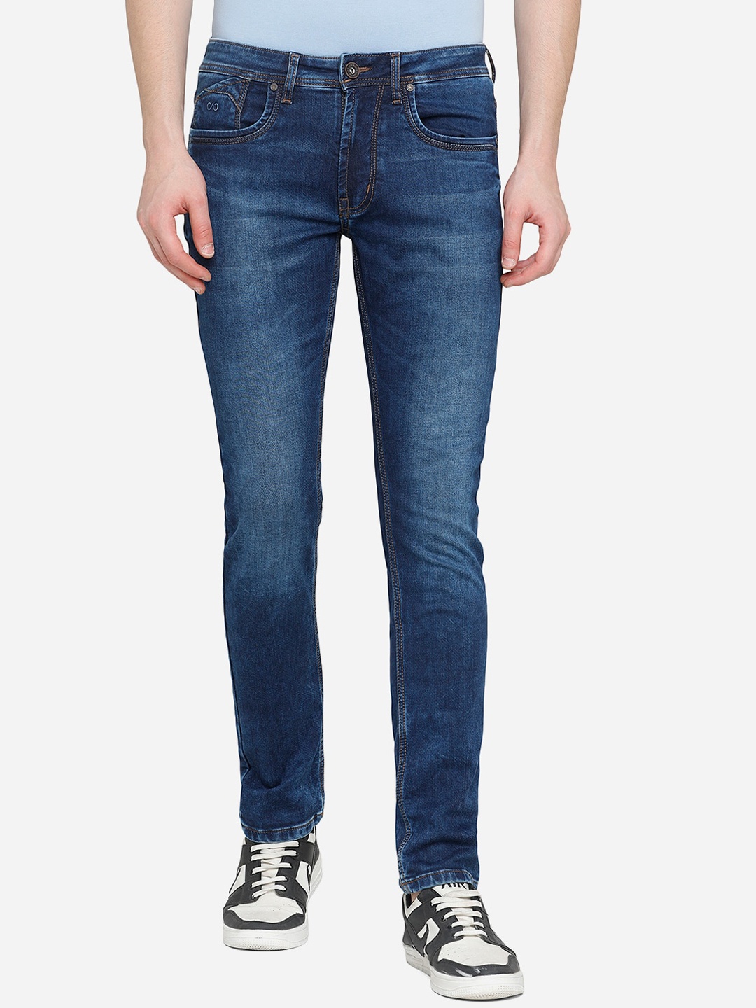 

JADE BLUE Men Blue Slim Fit Heavy Fade Stretchable Jeans
