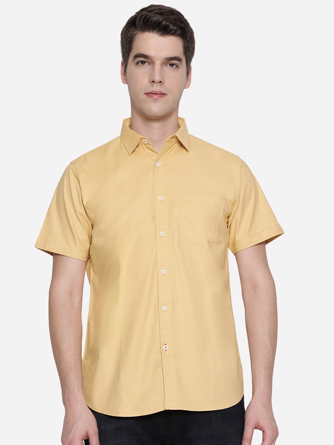 

JADE BLUE Men Yellow Slim Fit Casual Shirt