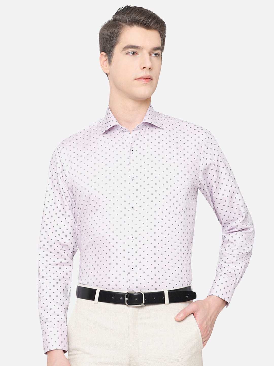 

JADE BLUE Men Pink Printed Formal Shirt