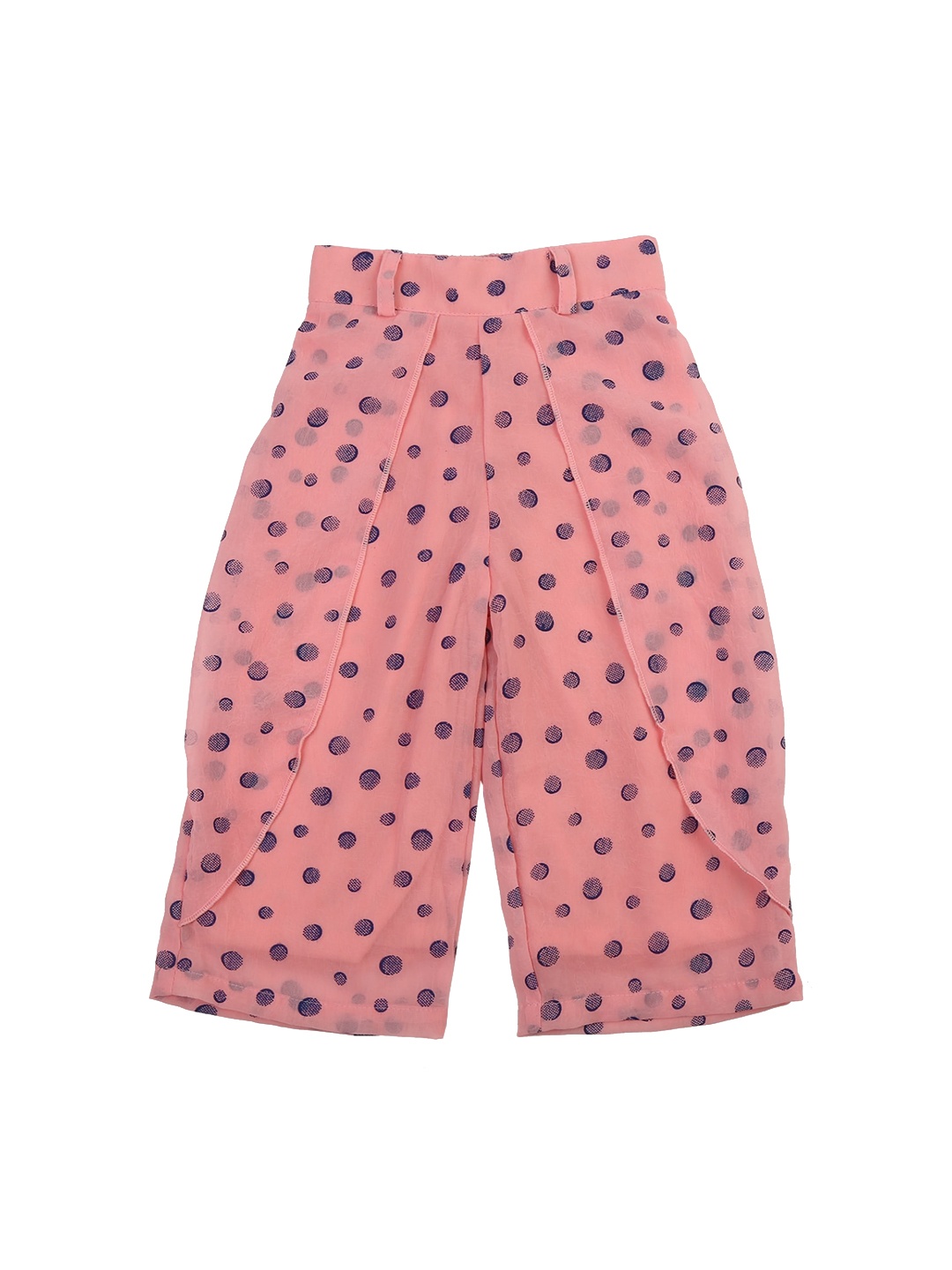 

V-Mart Girls Geometric Printed Mid Rise Pure Cotton Culottes Trousers, Pink