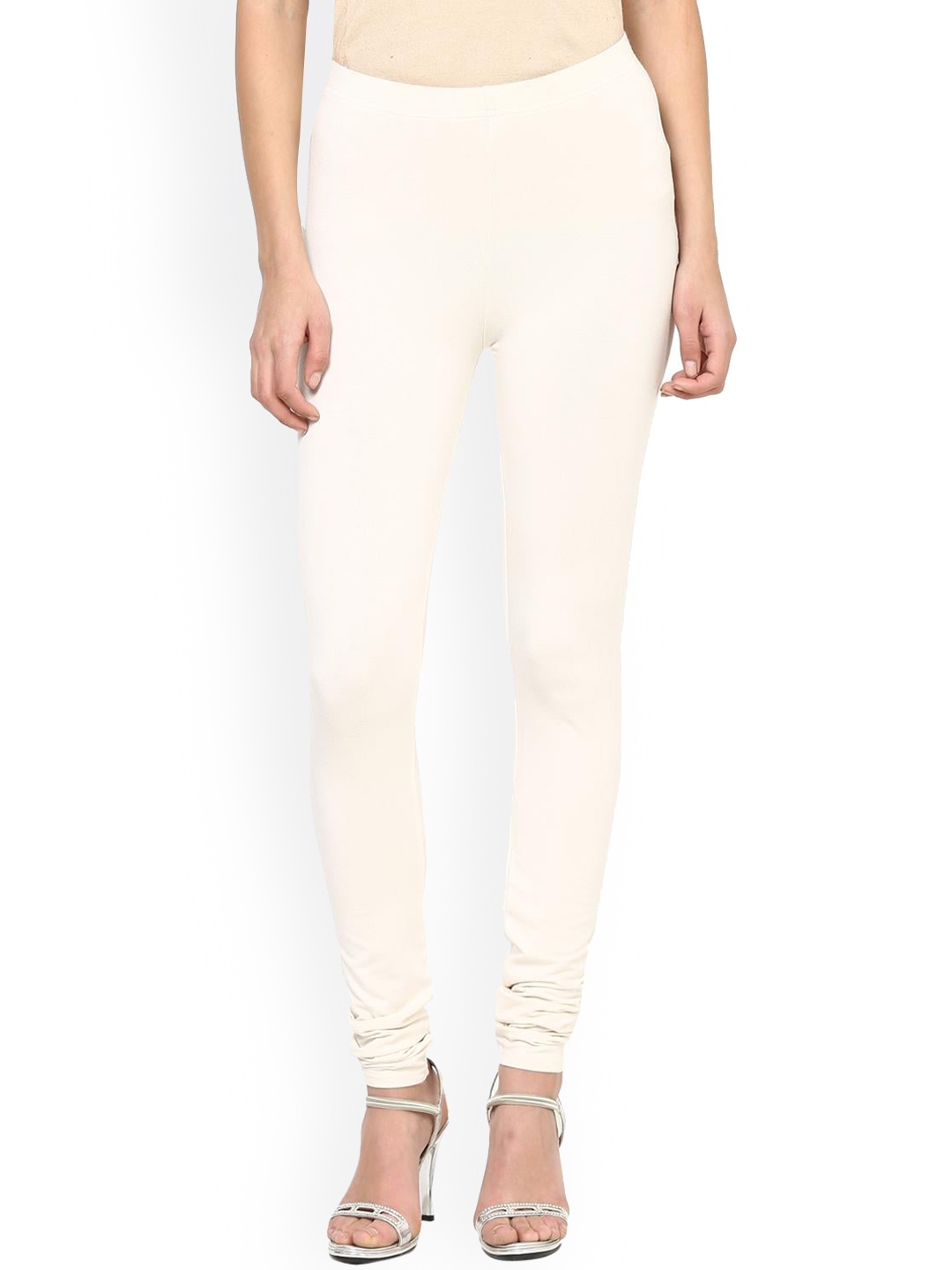 

Lakshita Women Off White Solid Churidar Length Leggings