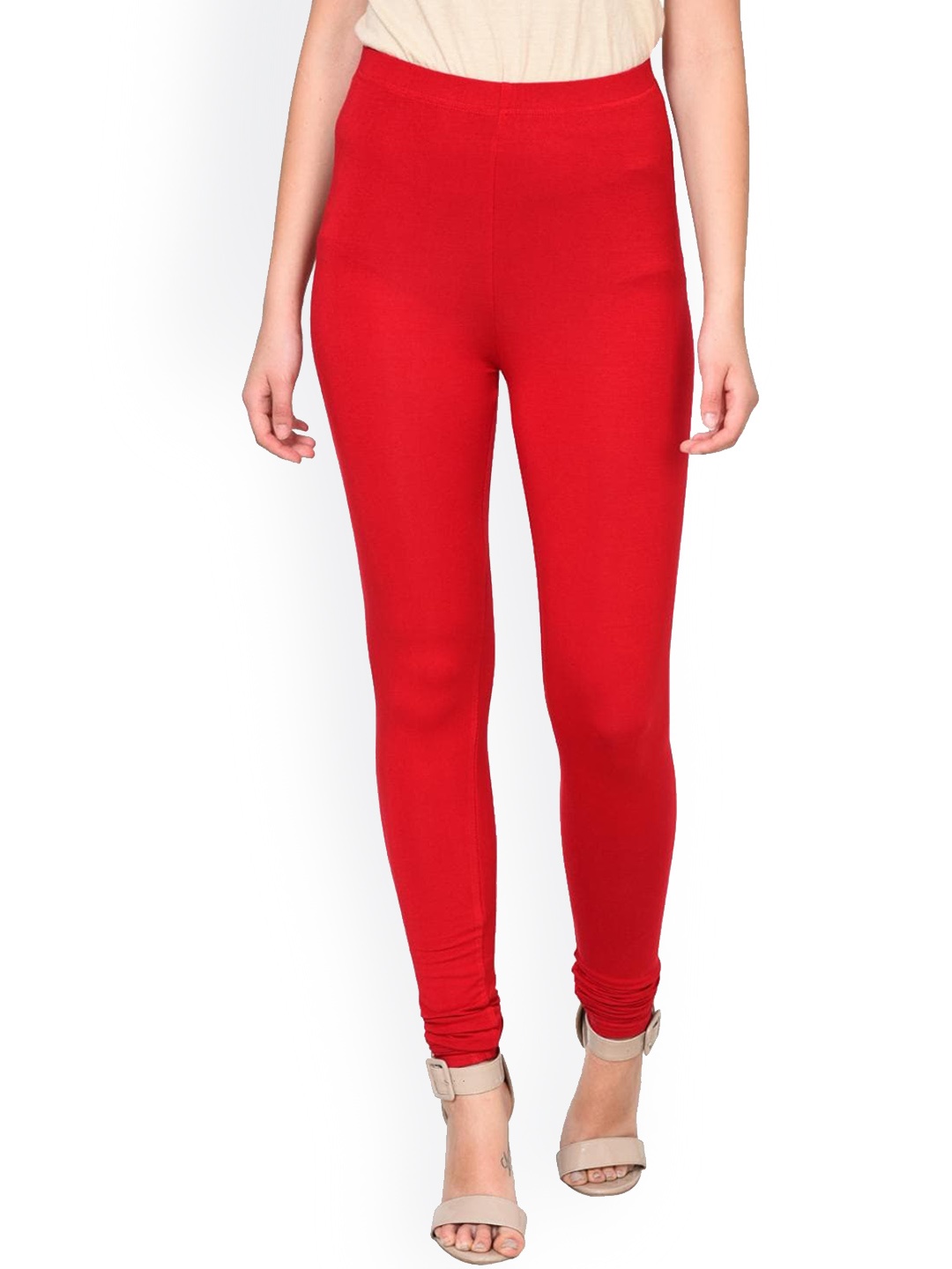 

Lakshita Women Red Solid Churidar-Length Leggings