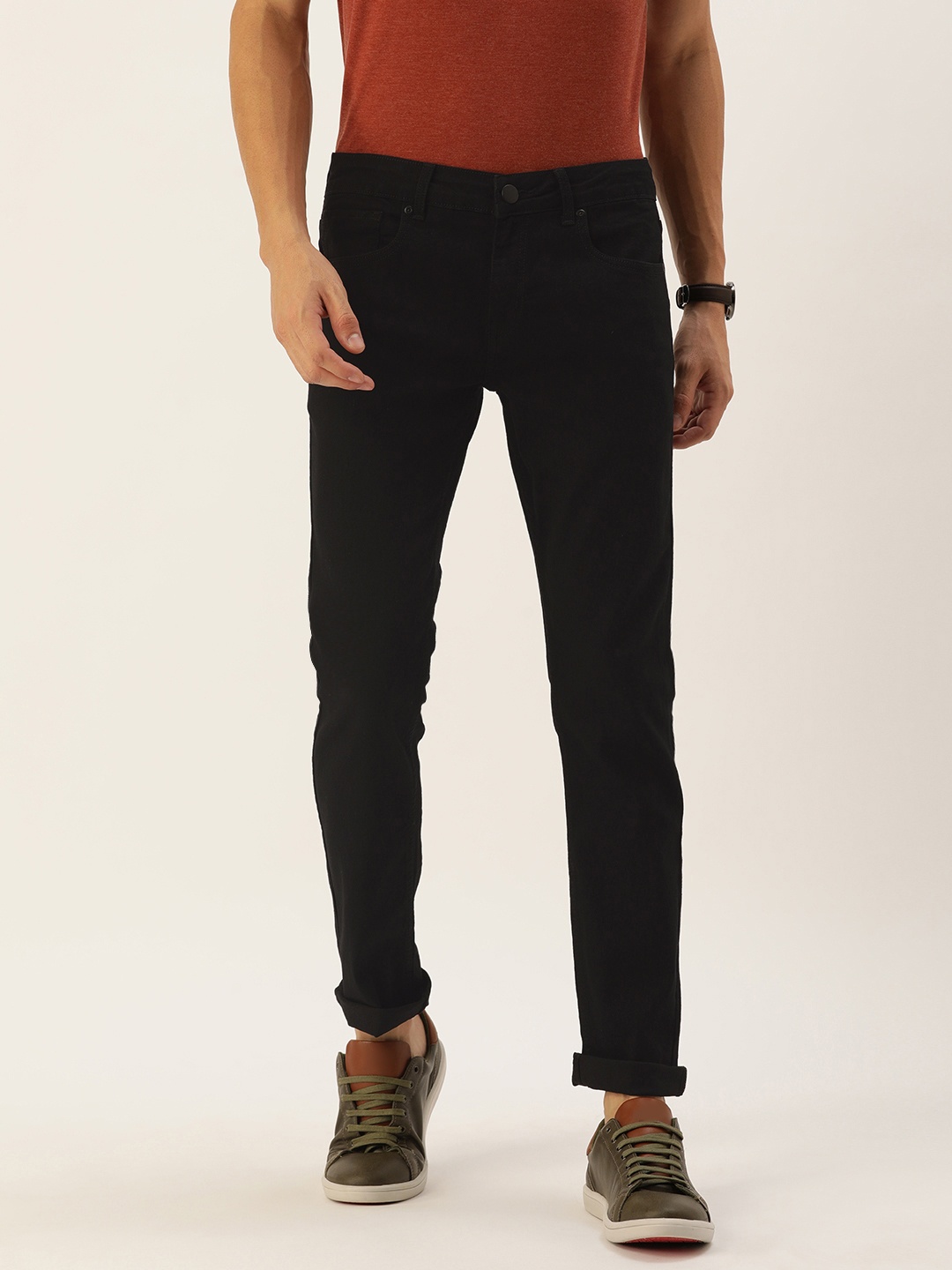 

IVOC Men Black Tapered Fit Stretchable Jeans