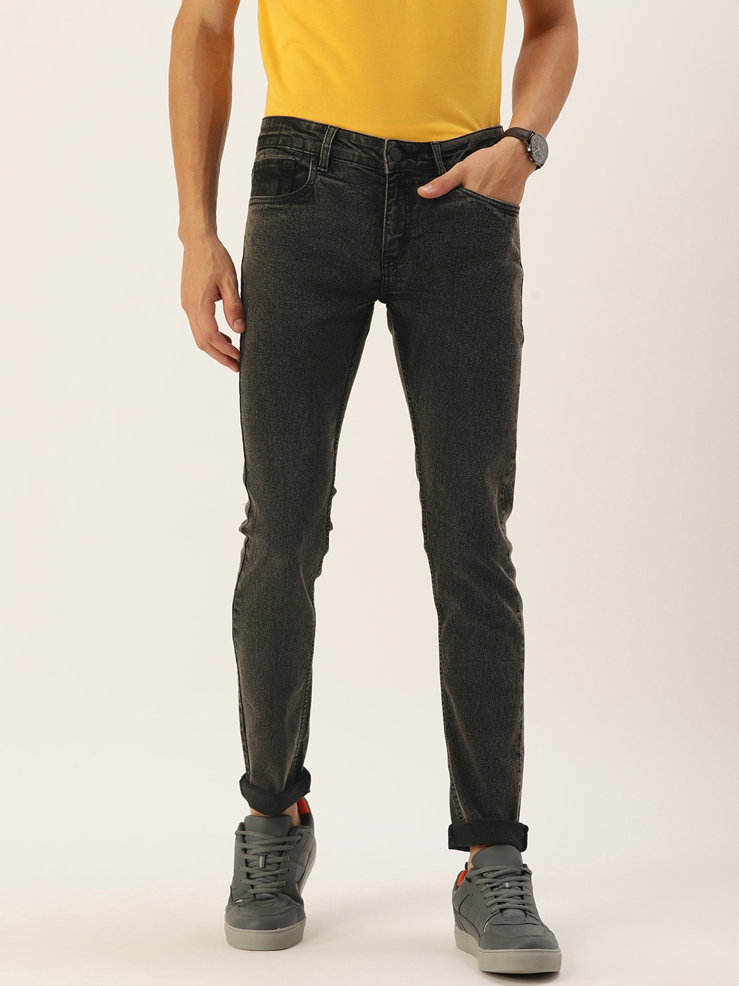 

IVOC Men Charcoal Tapered Fit Stretchable Jeans
