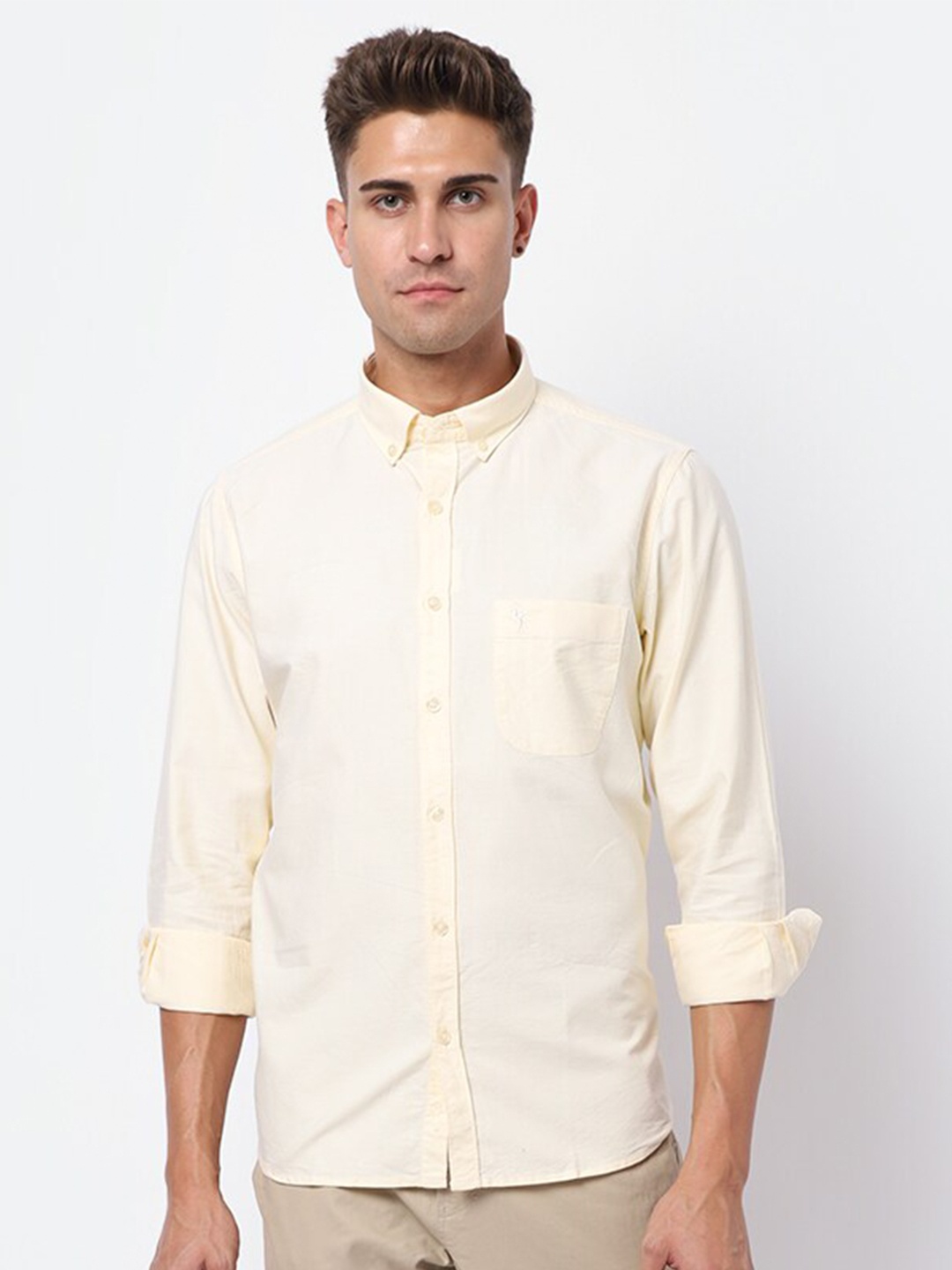 

Cantabil Men Yellow Casual Shirt