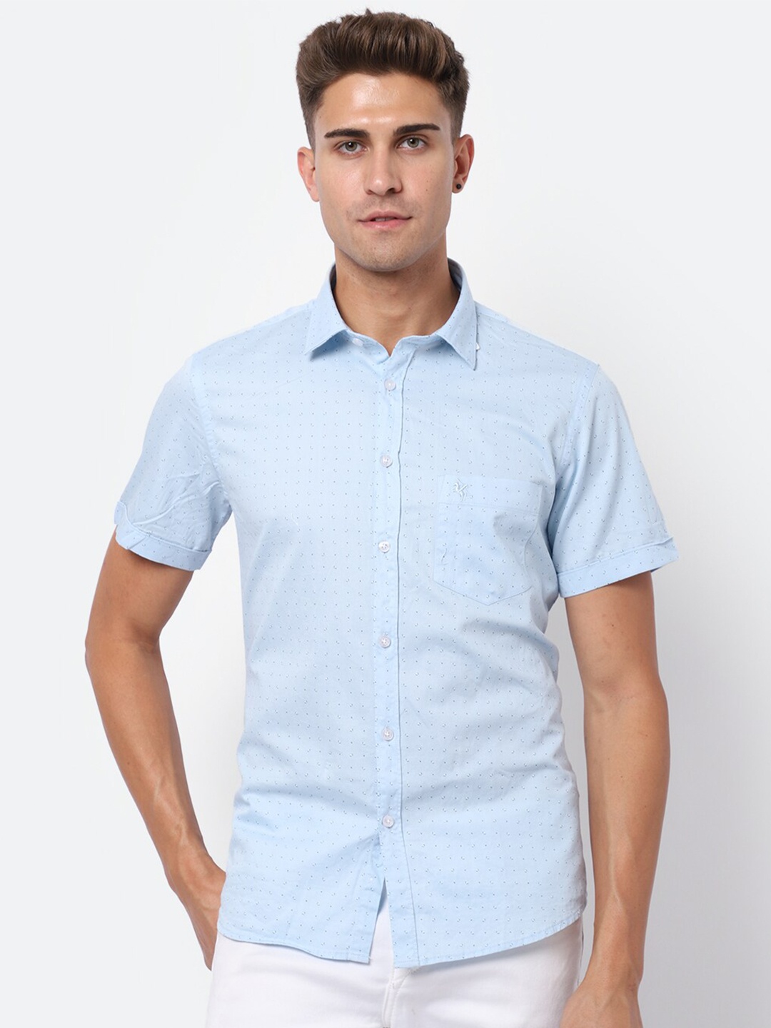 

Cantabil Men Blue Casual Shirt