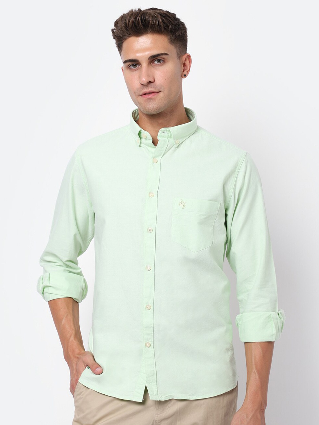 

Cantabil Men Green Casual Shirt