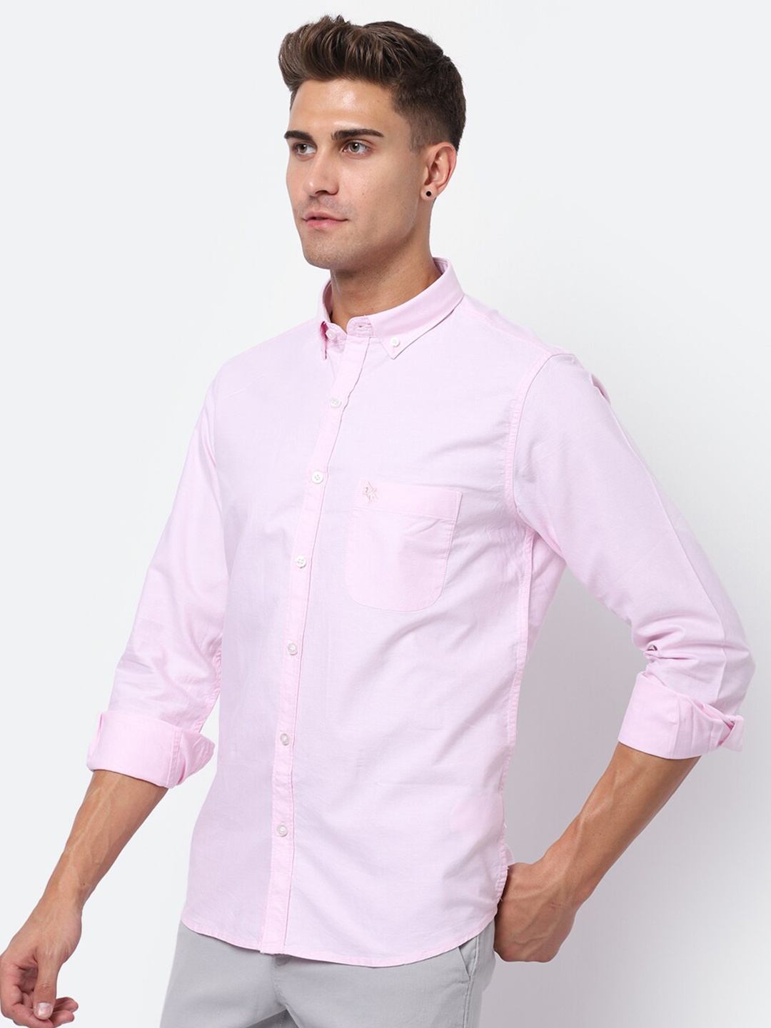 

Cantabil Men Pink Casual Shirt