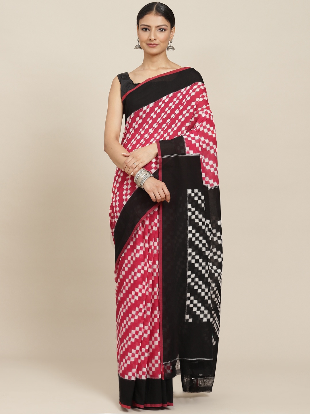 

ADITRI Handloom Assorted Pure Cotton Ikat Saree