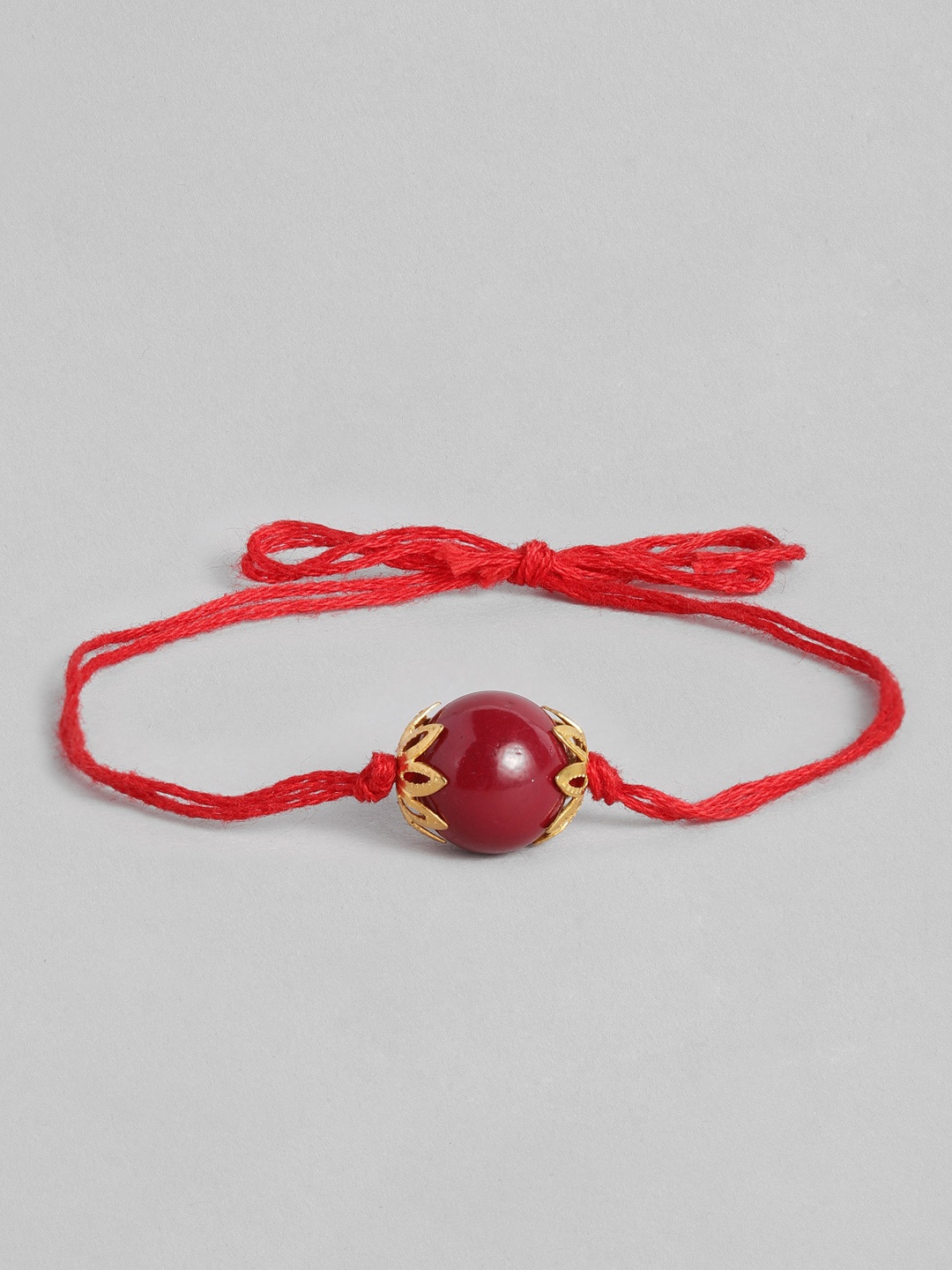 

I Jewels Maroon Pearl Beads Studded Rakhi