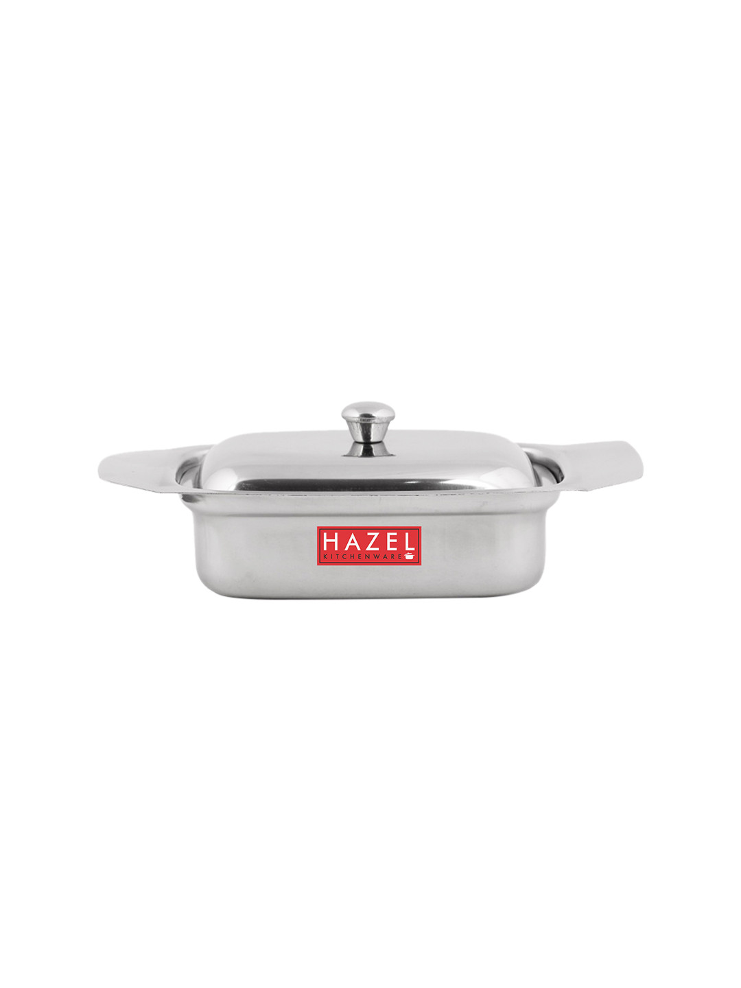 

HAZEL Silver-Toned Solid Stainless Steel Butter Box with Lid 370 Ml