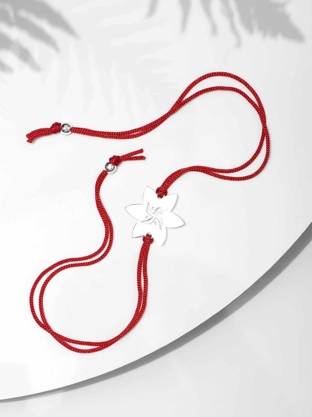 

Zavya 925 Sterling Silver Multistrand Beaded Brother Rakhi, Red