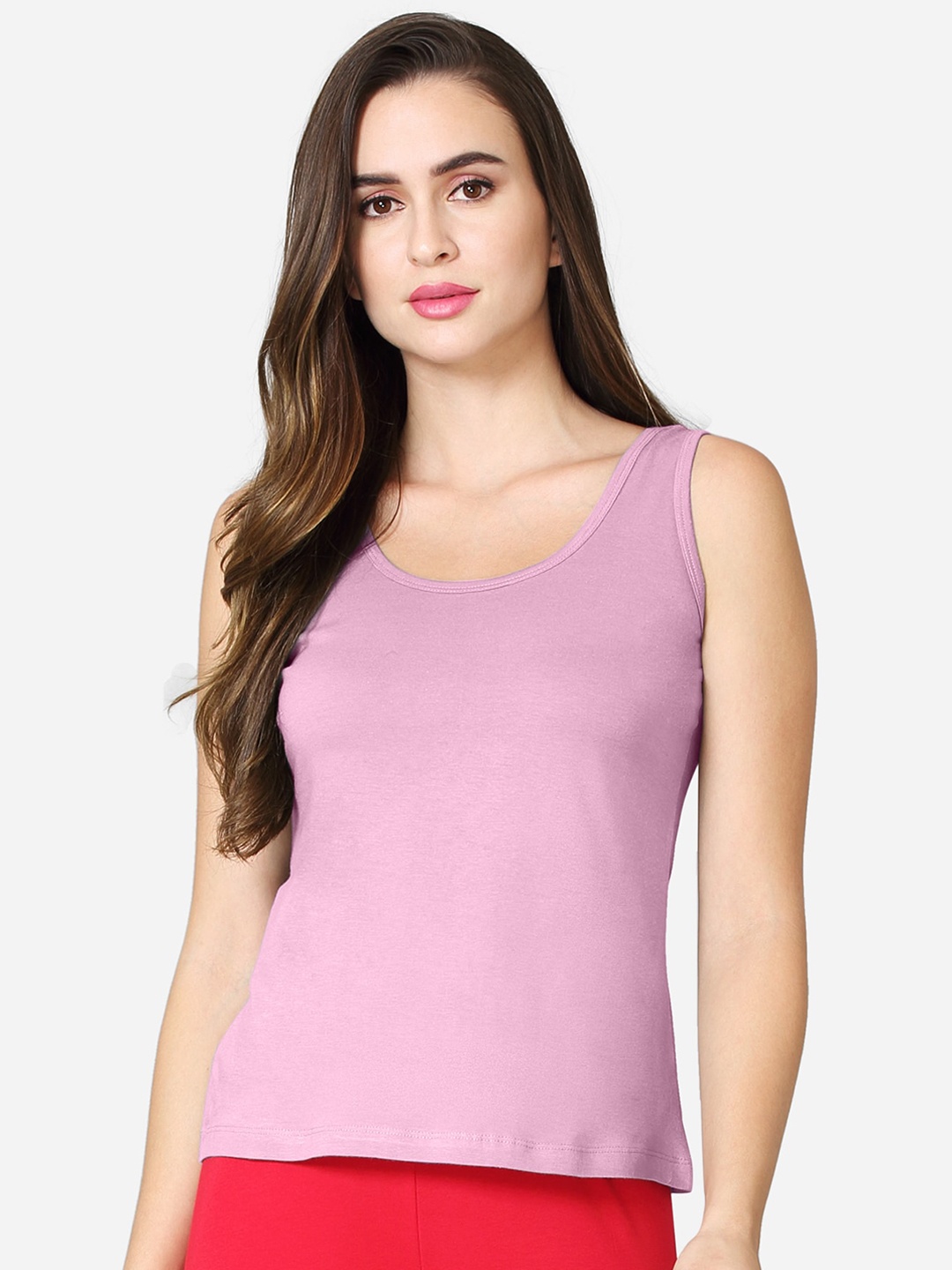 

VStar Women Pink Solid Pure Combed Cotton Camisoles