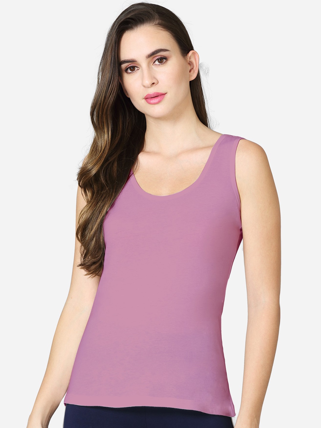 

VStar Women Dark Pink Solid Cotton Camisoles
