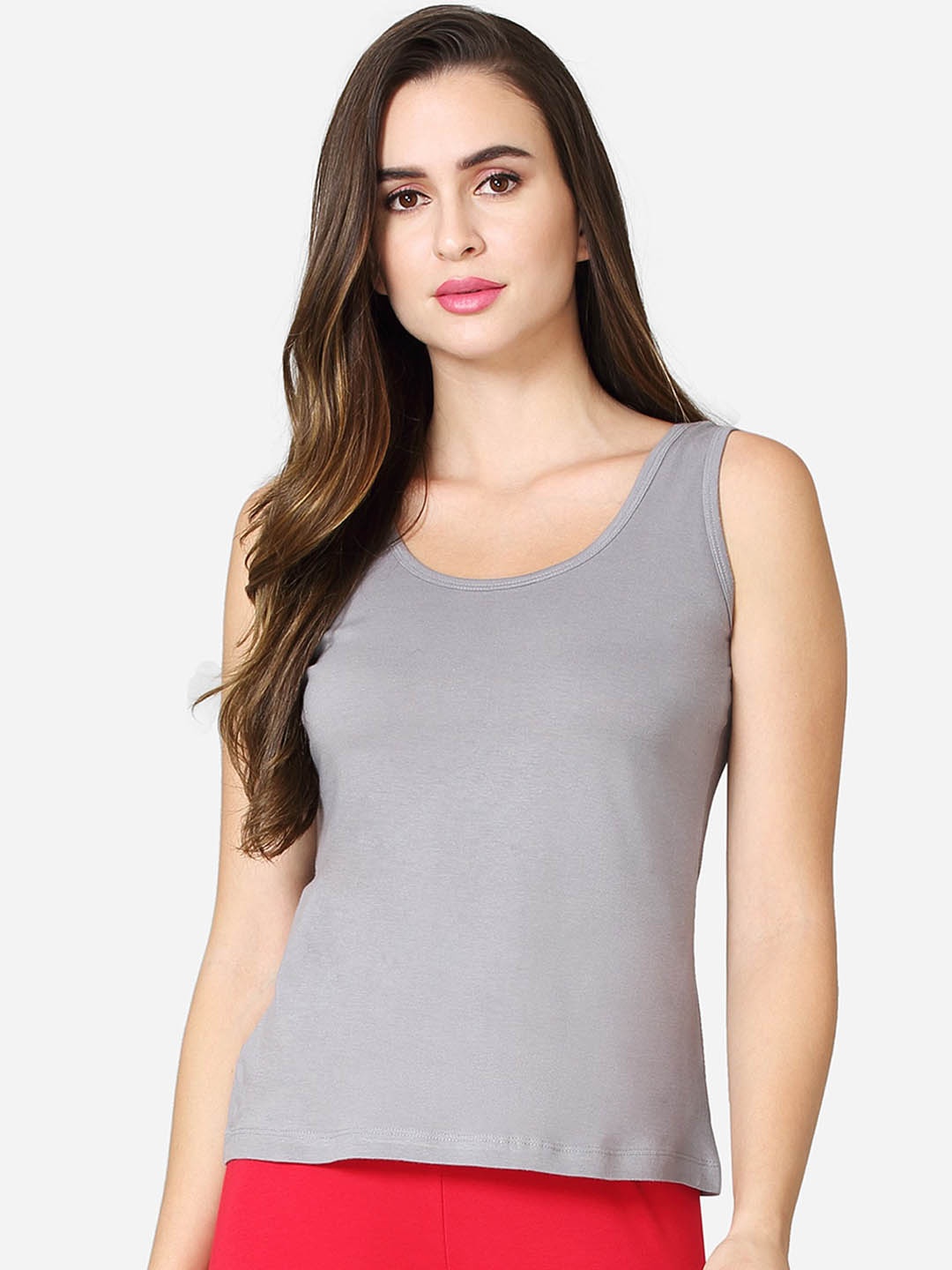 

VStar Women Grey Solid Cotton Camisole