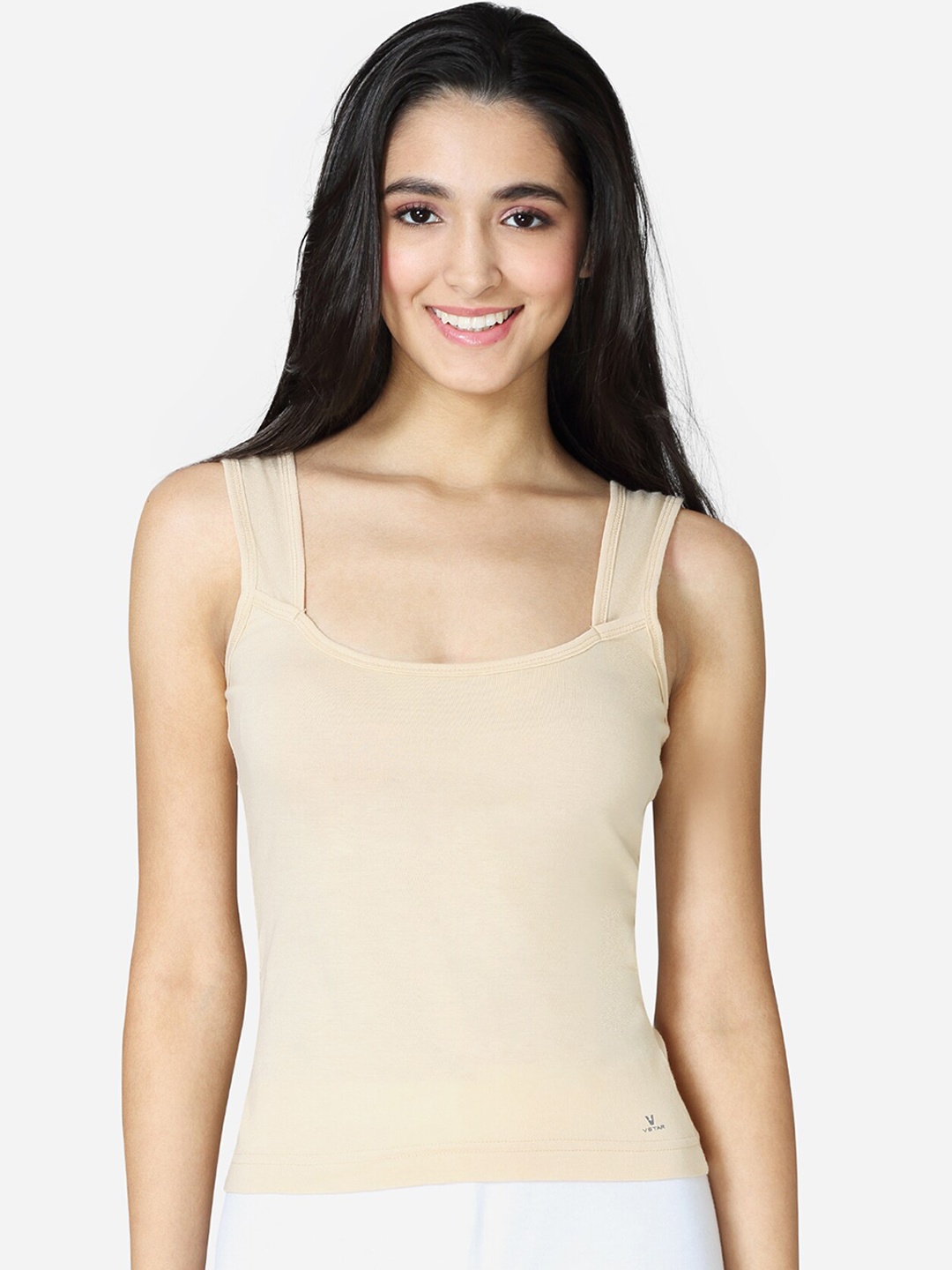 

VStar Women Beige Solid Pure Cotton Camisole