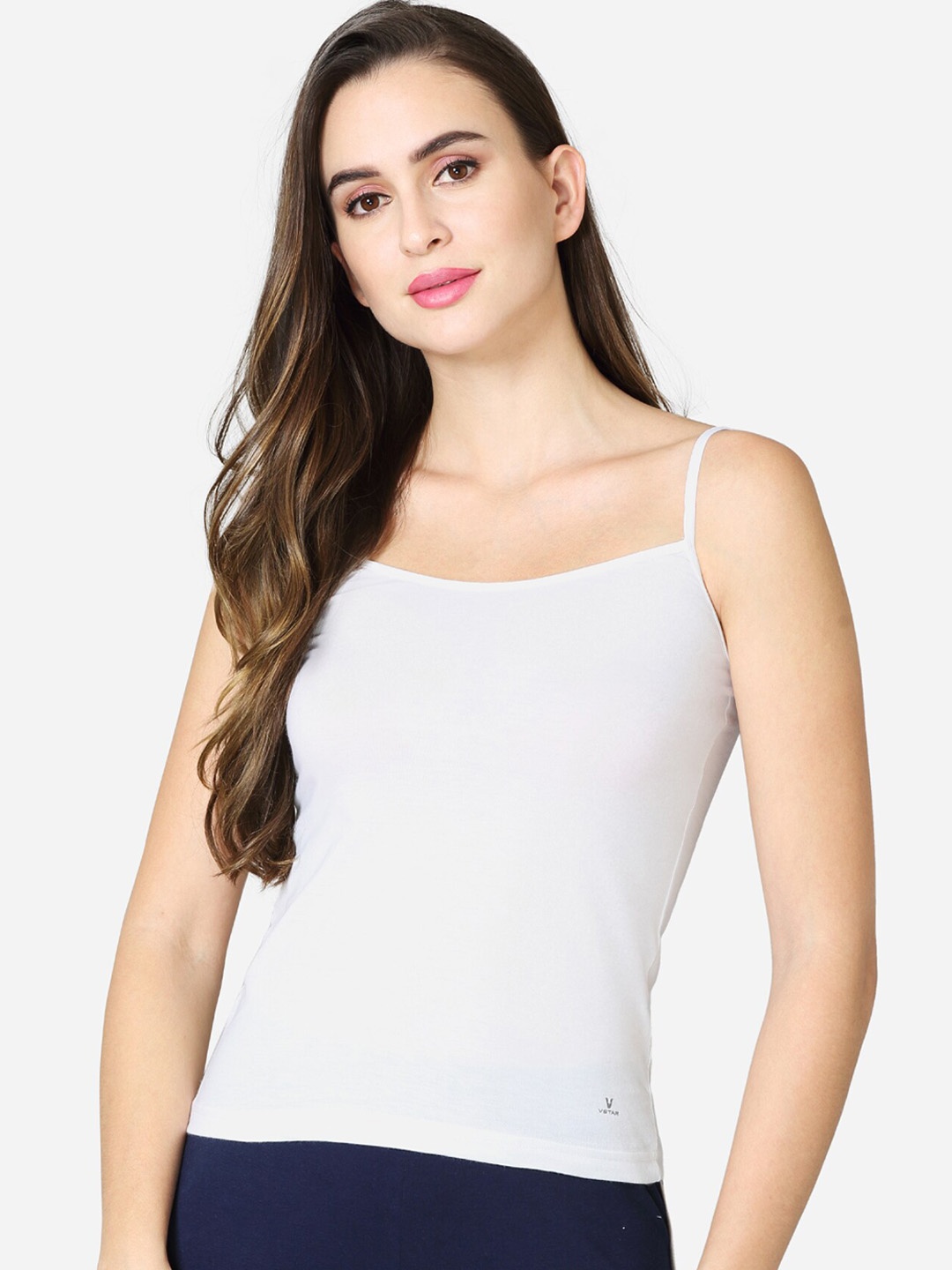 

VStar Women White Solid Pure Combed Cotton Camisoles