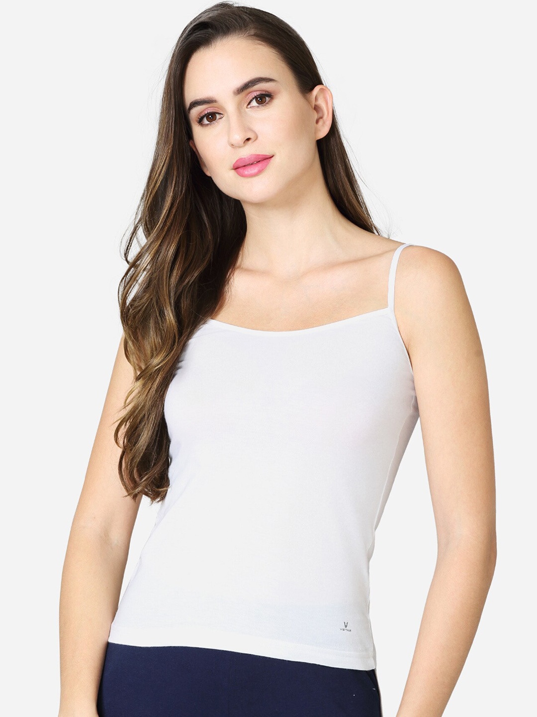 

VStar Women White Solid Pure Combed Cotton Camisoles