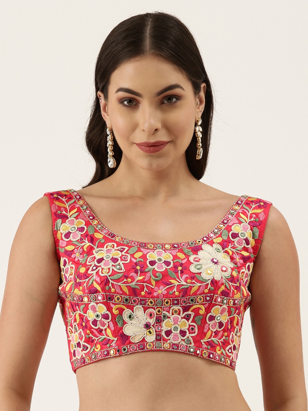 

panchhi Women Pink Embroidered Sequinned Silk blouse