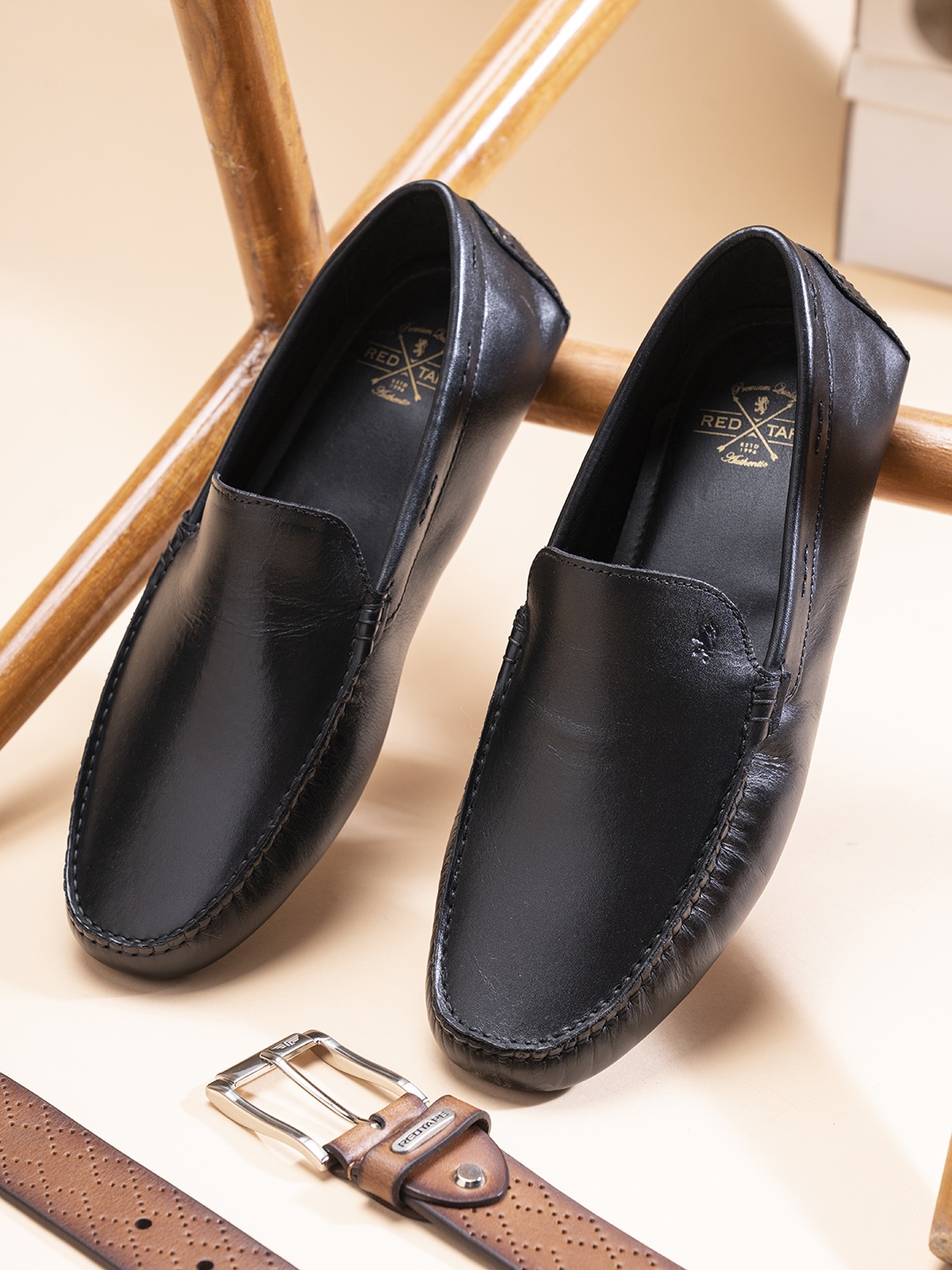 

Red Tape Men Leather Formal Loafers, Black