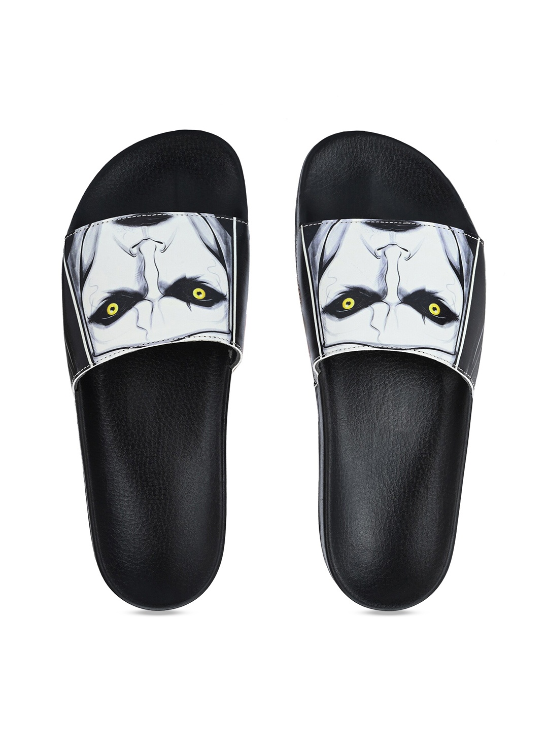 

KLEAT Men Black & White Printed Sliders