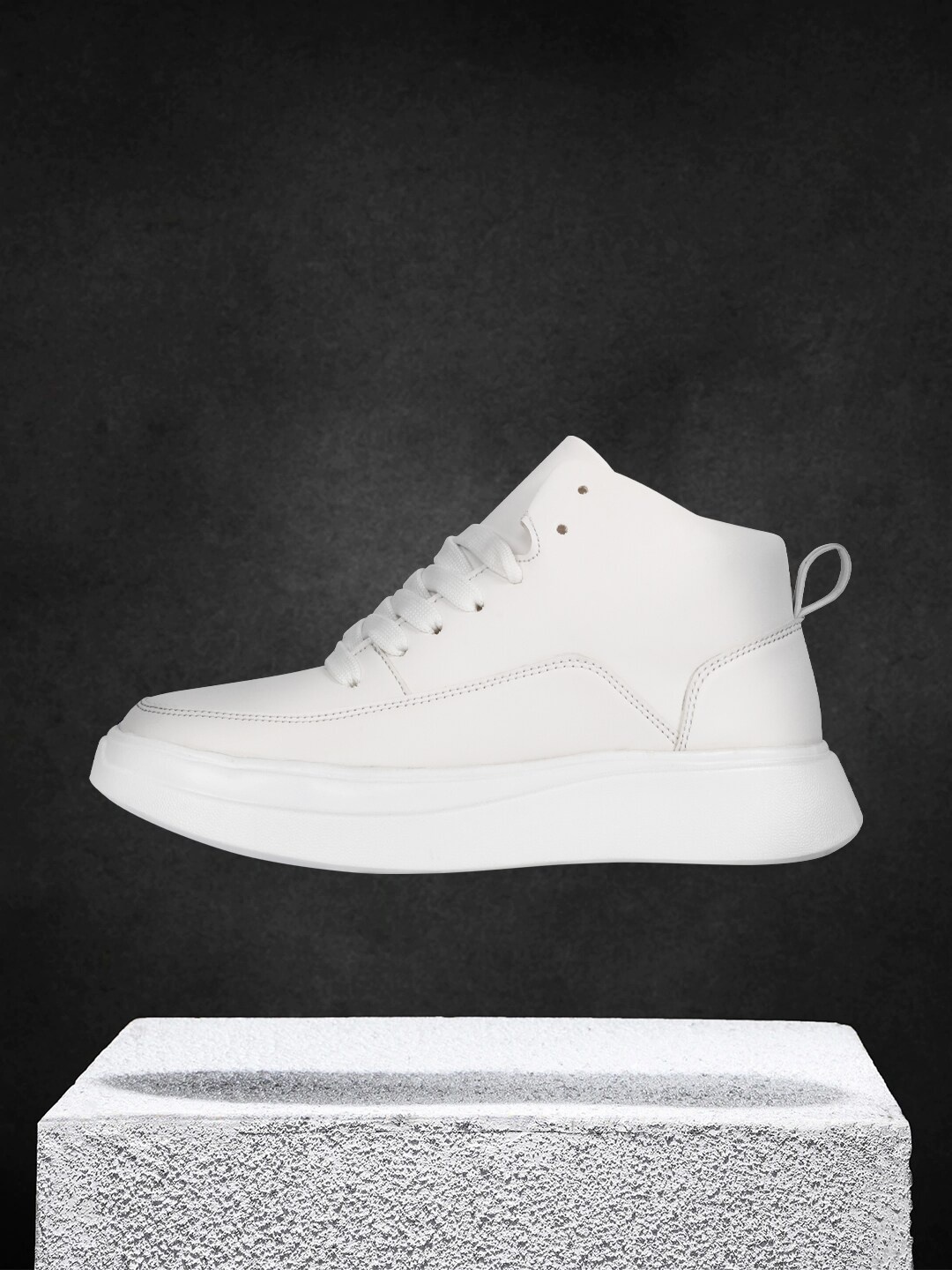 

VENDOZ Women White Woven Design Sneakers