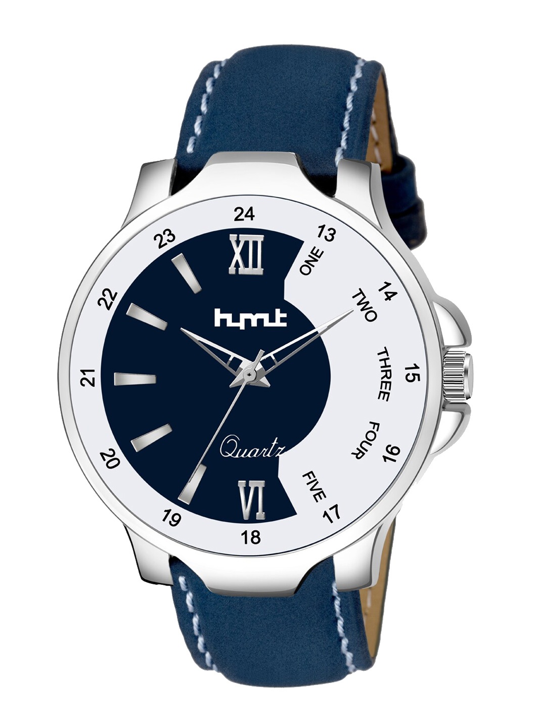 

HYMT Men Blue Printed Dial & Blue Leather Bracelet Style Straps Digital Watch HMTY-5510