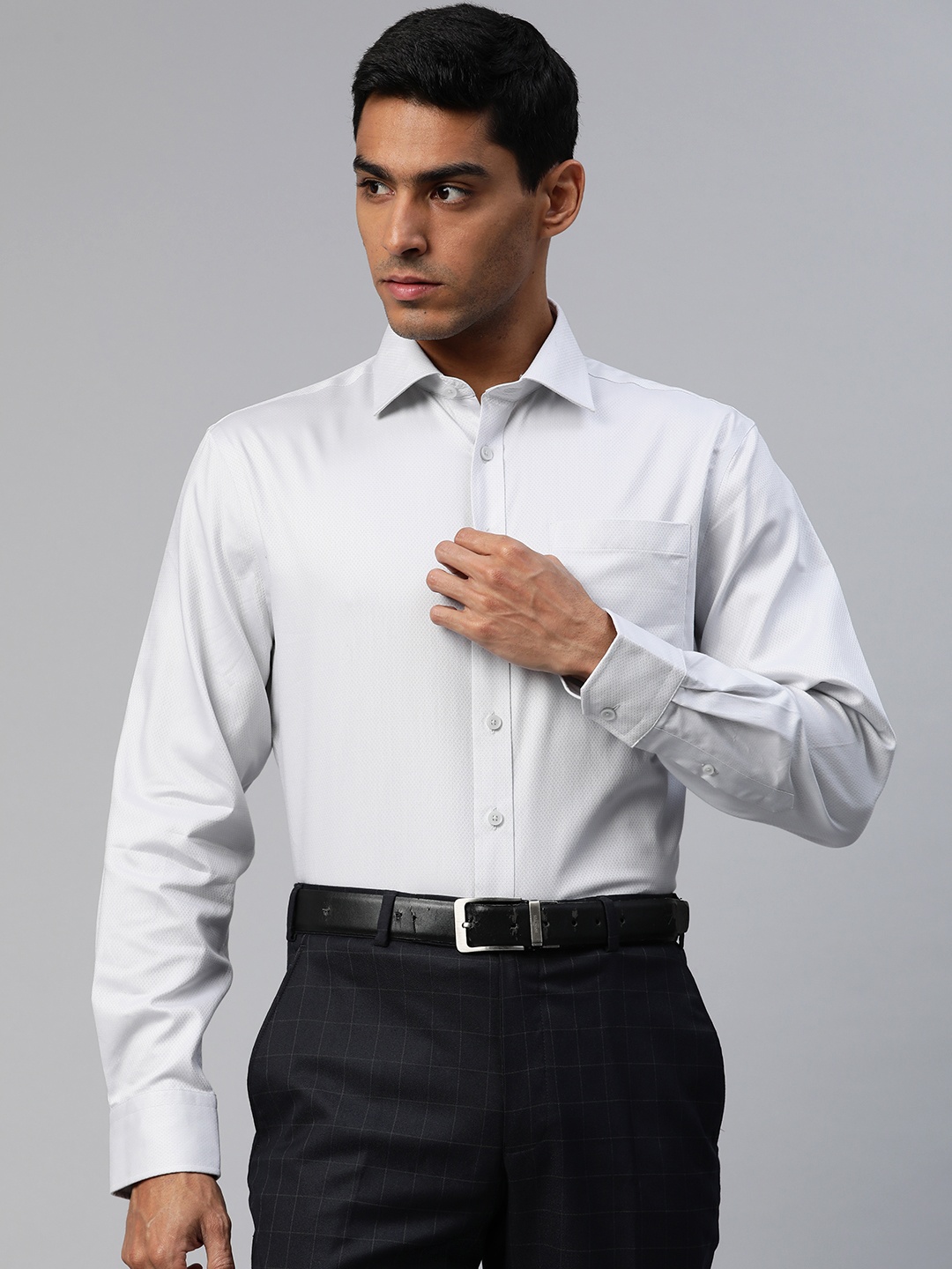 

Marks & Spencer Textured Pure Cotton Formal Shirt, Off white