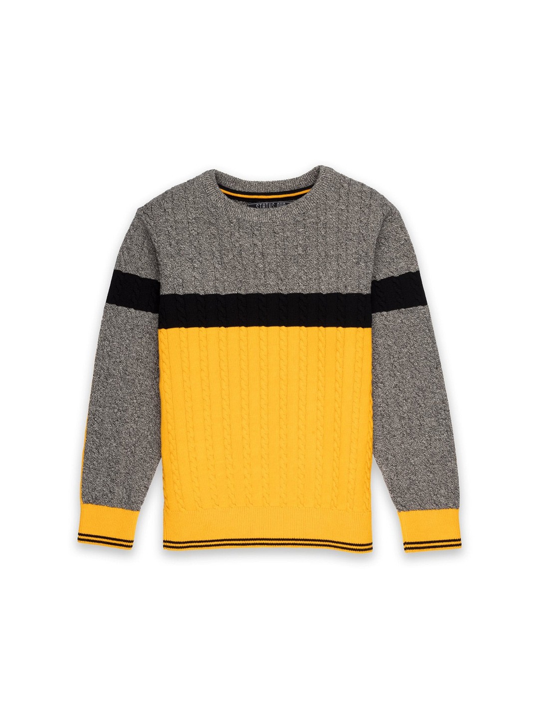 

Status Quo Boys Black & Yellow Colourblocked Pullover